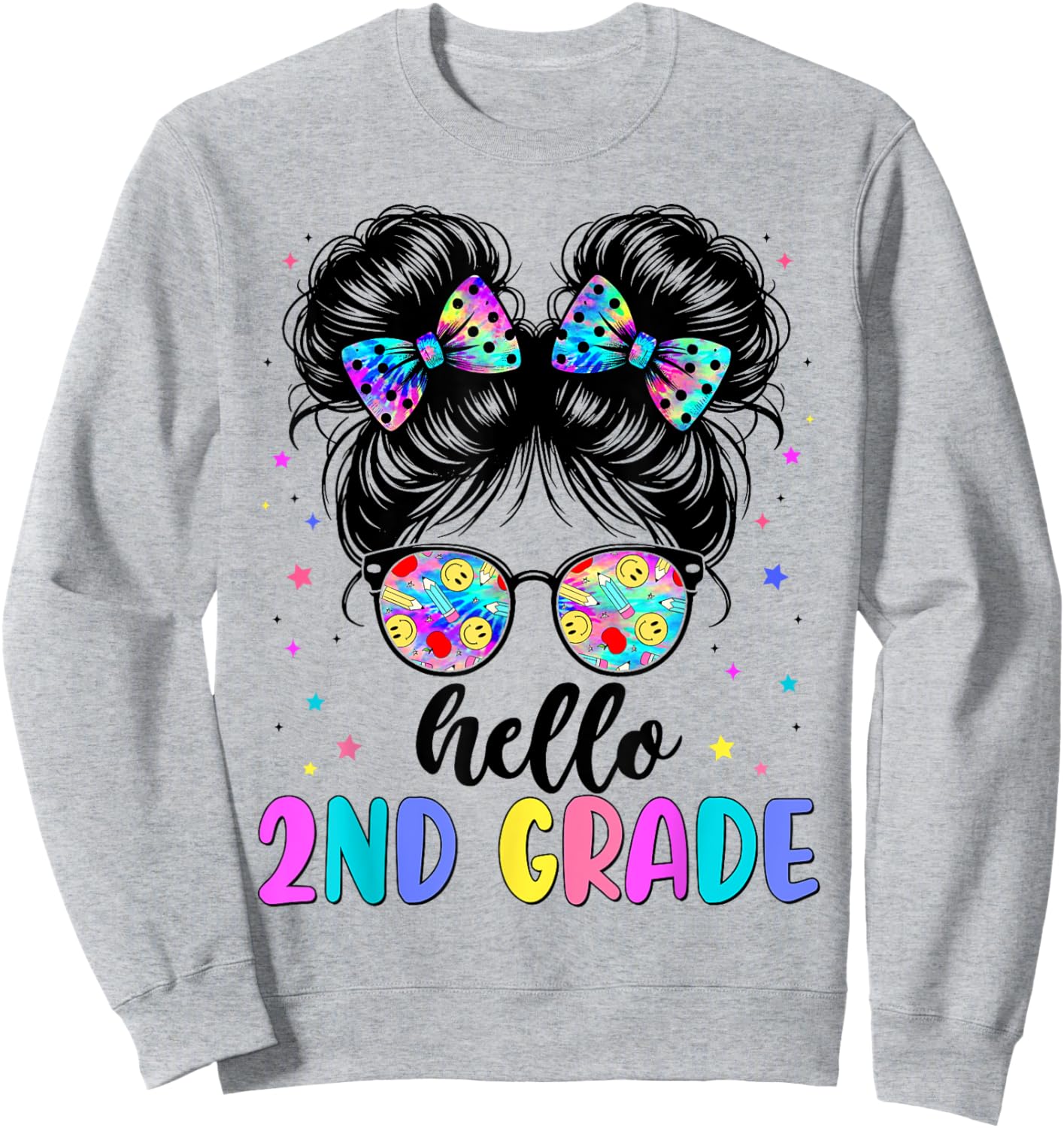 Hello 2nd Grade Shirt Girls Second Grade 1st Day of School Sweatshirt - Sweatshirt | Ash