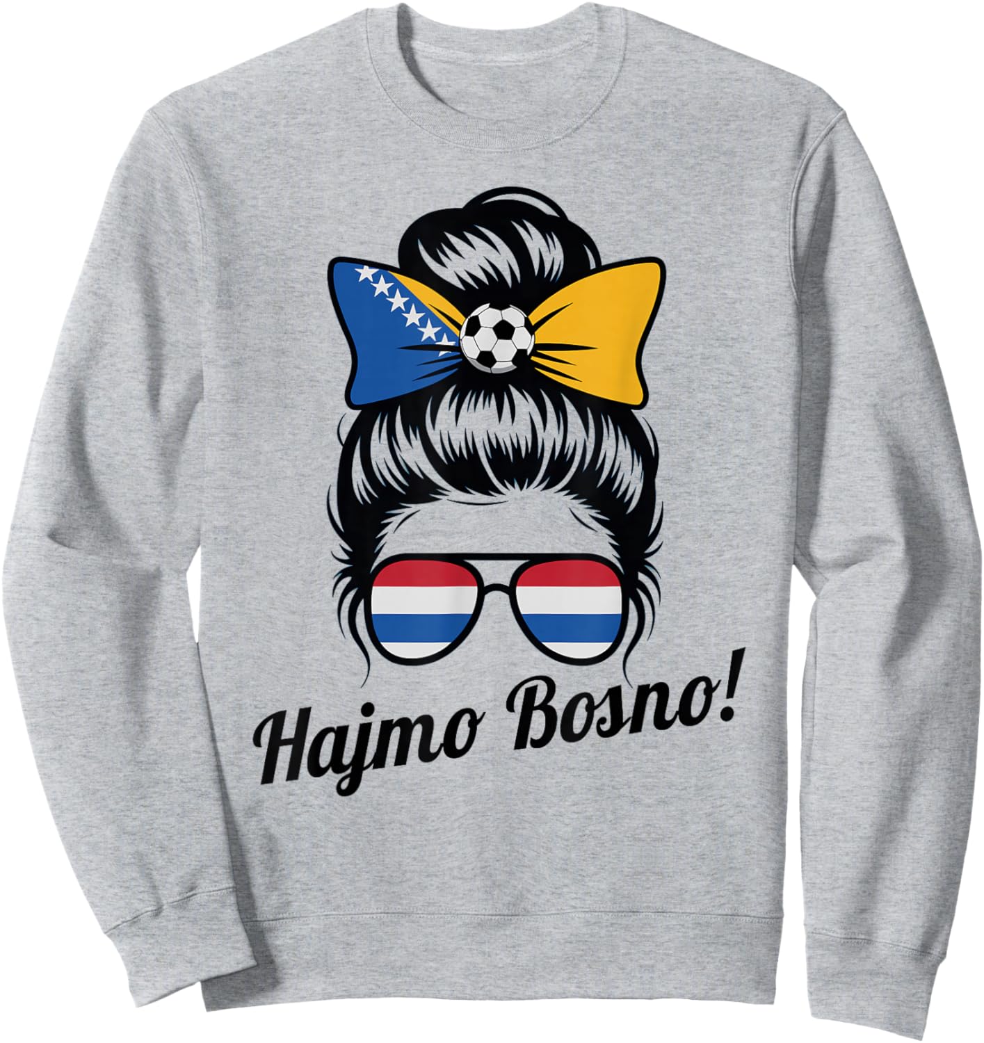 National Bosnian Girl Bosnia Herzegovina Match Favorite Game Sweatshirt - Sweatshirt | Ash