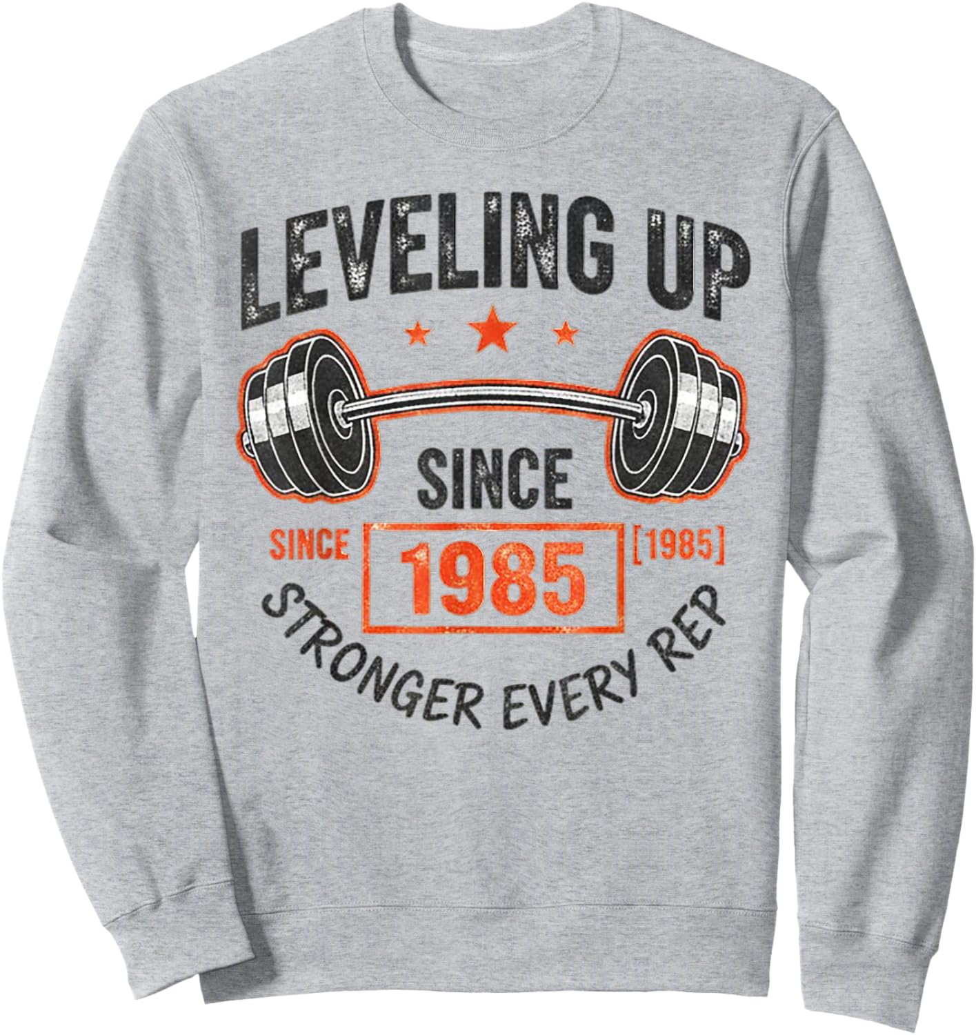 40th Birthday Gym Workout Shirt - Leveling Up Since 1985 Sweatshirt - Sweatshirt | Ash