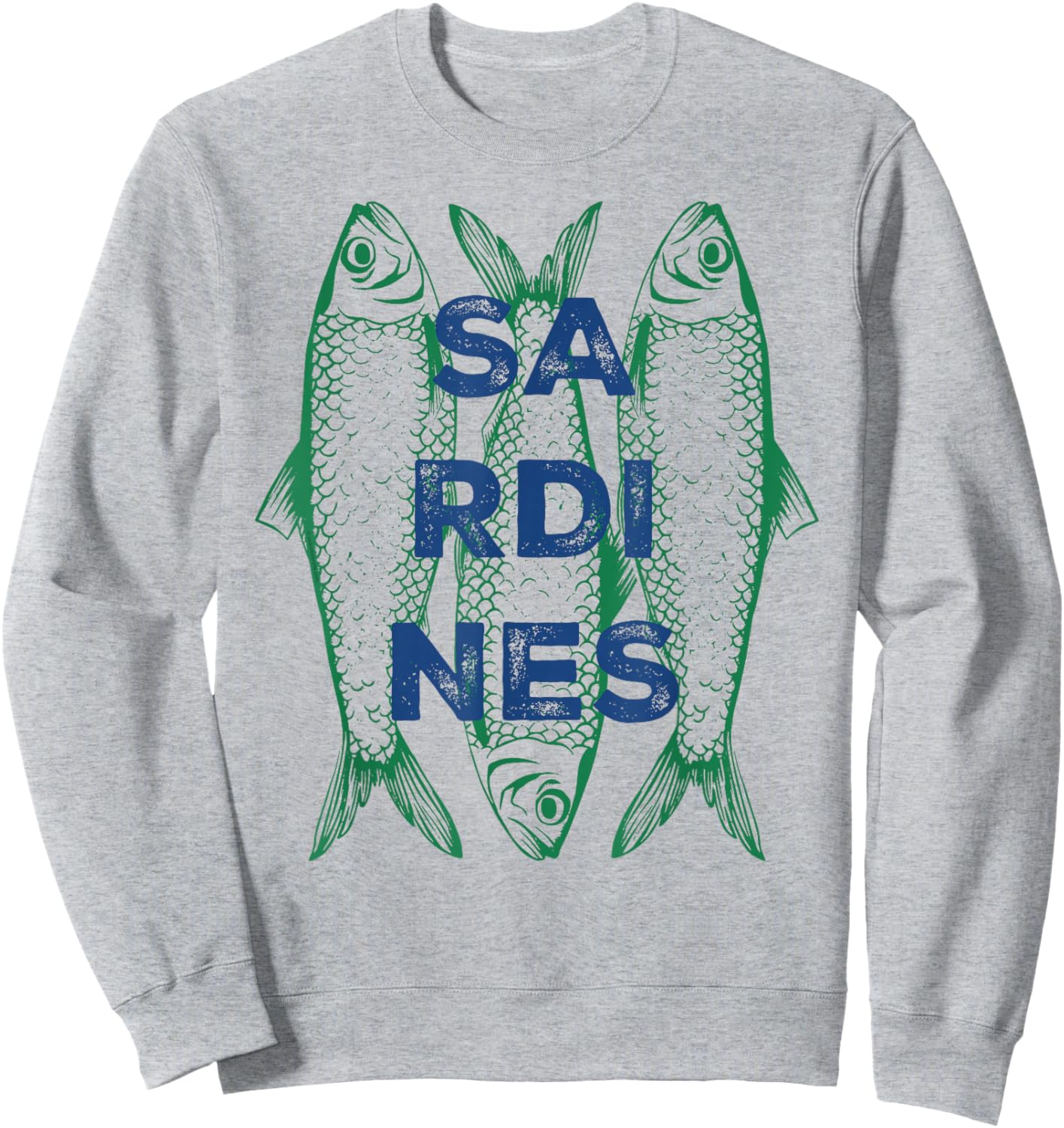 Sardines Retro Illustration Trio Minimalist Bold Typography Sweatshirt - Sweatshirt | Ash