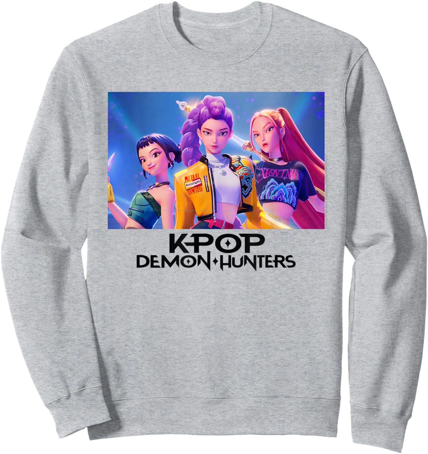 KPop Demon Hunters Heroic Huntrix Officially Licensed Sweatshirt - Sweatshirt | Ash