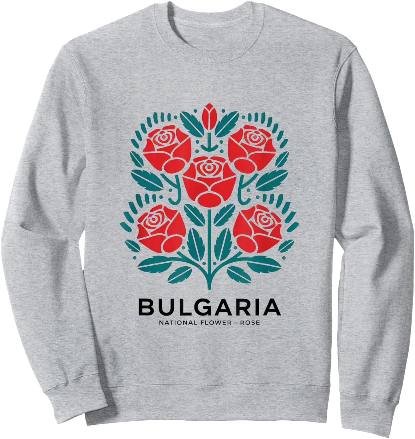 Bulgarian Pink Pattern National Flower Bulgaria Gifts Sweatshirt - Sweatshirt | Ash