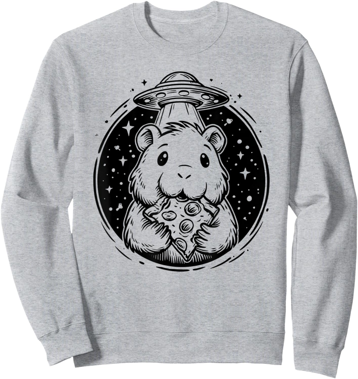 Capybara Eating Pizza Food Lover Sweatshirt - Sweatshirt | Ash