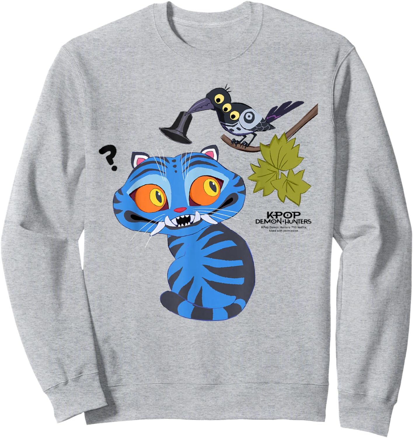 Kpop Demon Hunters Derpy and Sussie Hat Sweatshirt - Sweatshirt | Ash