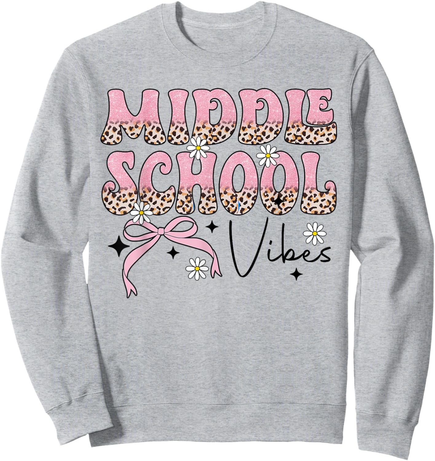 Retro Coquette Middle School Vibes Teacher Teen Boys Girls Sweatshirt - Sweatshirt | Ash