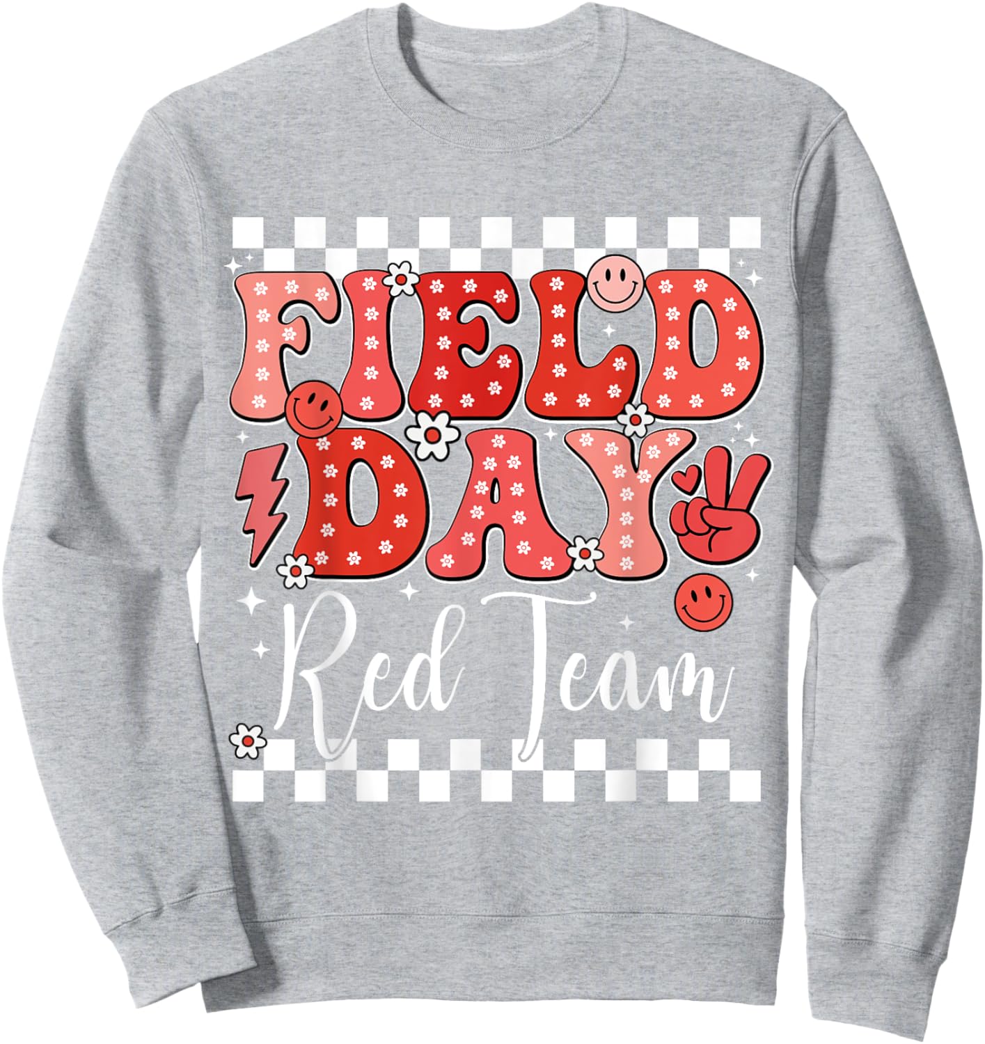 Fun Field Day Red Team Color Field Trip Game Competition Sweatshirt - Sweatshirt | Ash