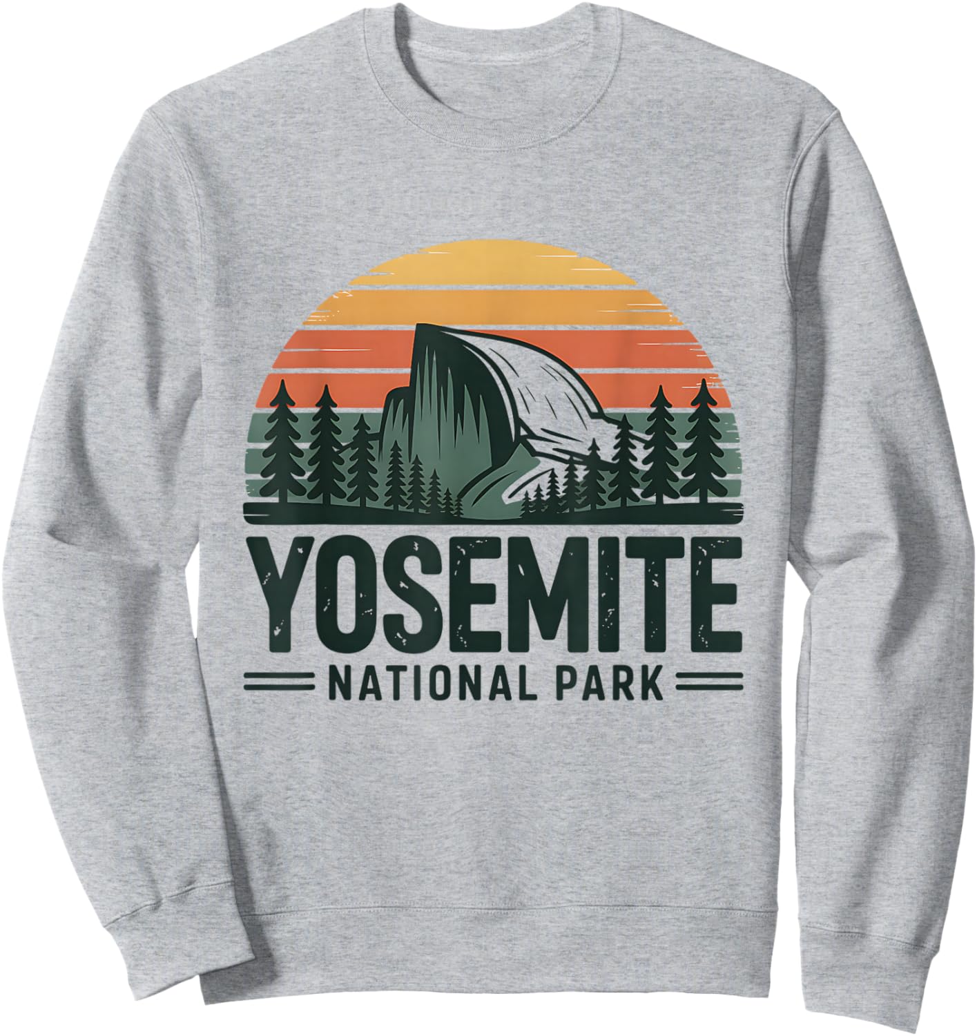 Yosemite National Park Half Dome Retro Sunset Sweatshirt - Sweatshirt | Ash
