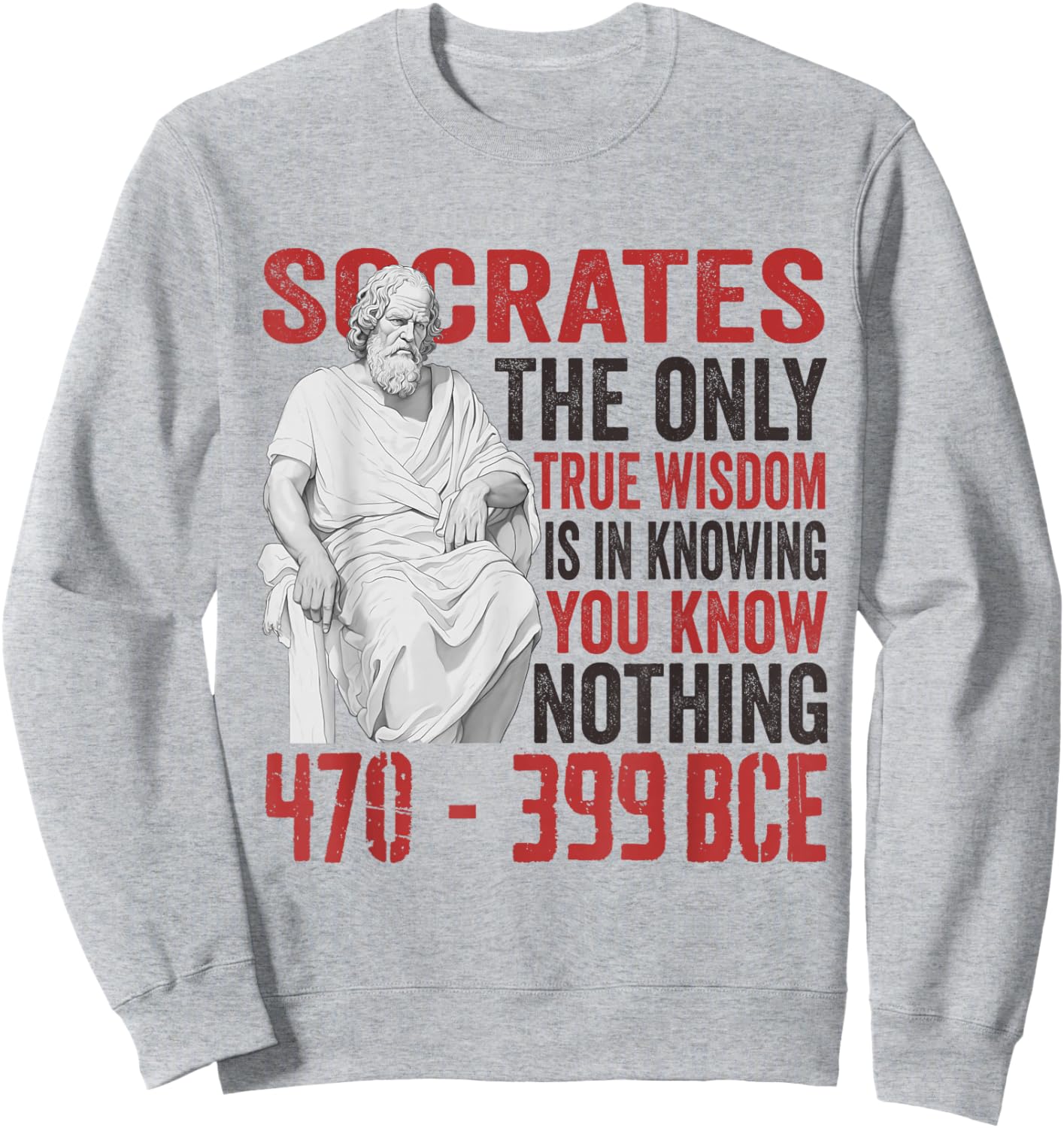 Socrate Ancient Philosopher Quote Classical Greek Philosophy Sweatshirt - Sweatshirt | Ash