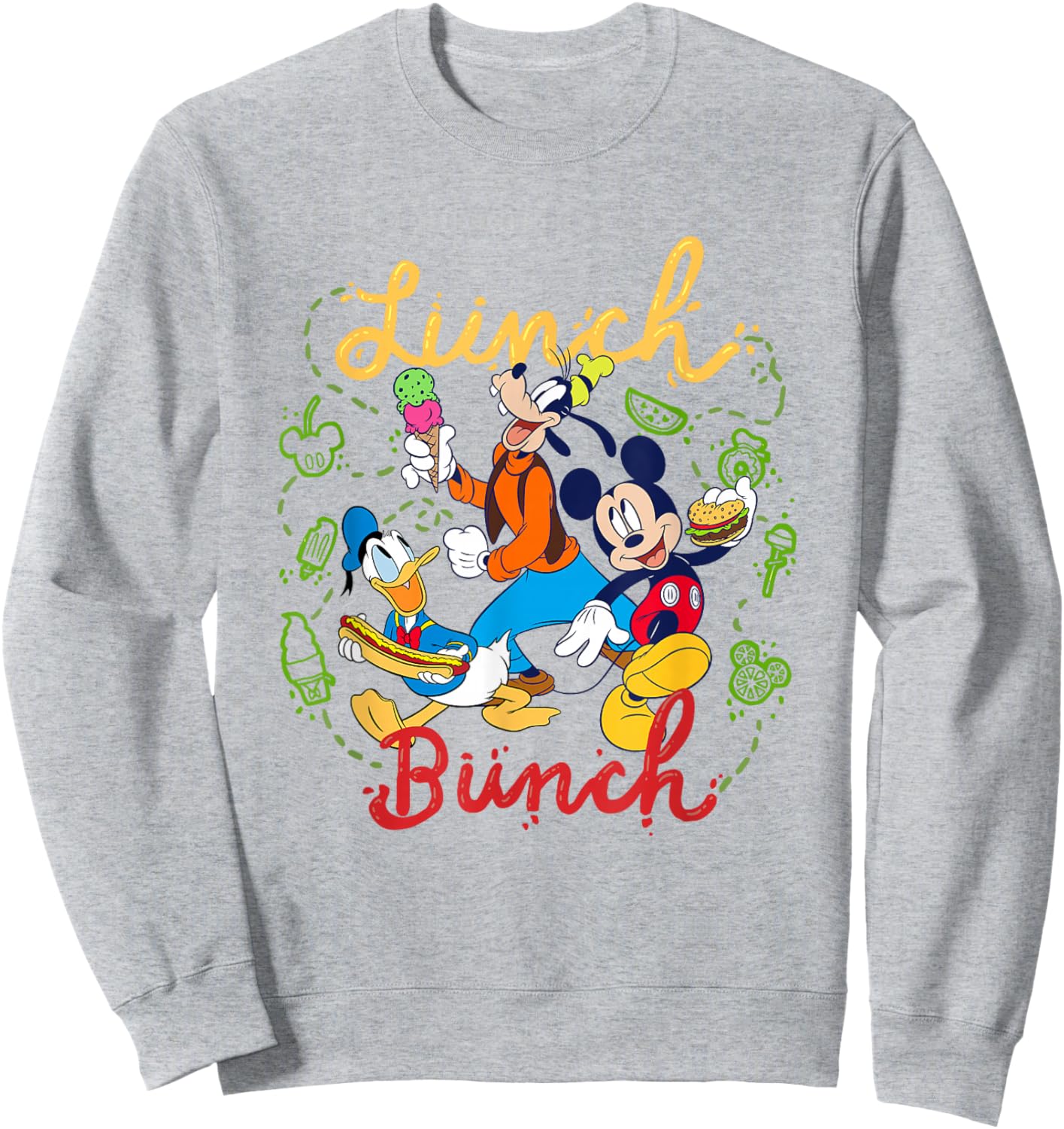 Disney Mickey And Friends Lunch Bunch Retro Group Sweatshirt - Sweatshirt | Ash