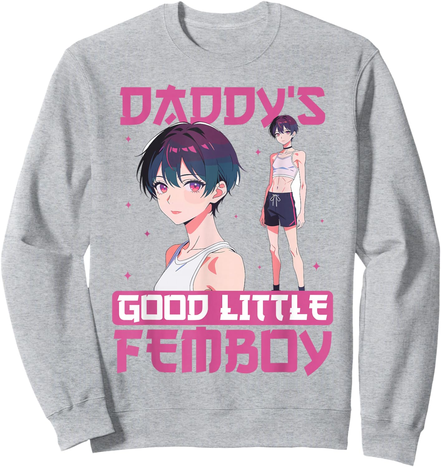 Daddy's Good Little Femboy Anime Boy Aesthetic Sweatshirt - Sweatshirt | Ash