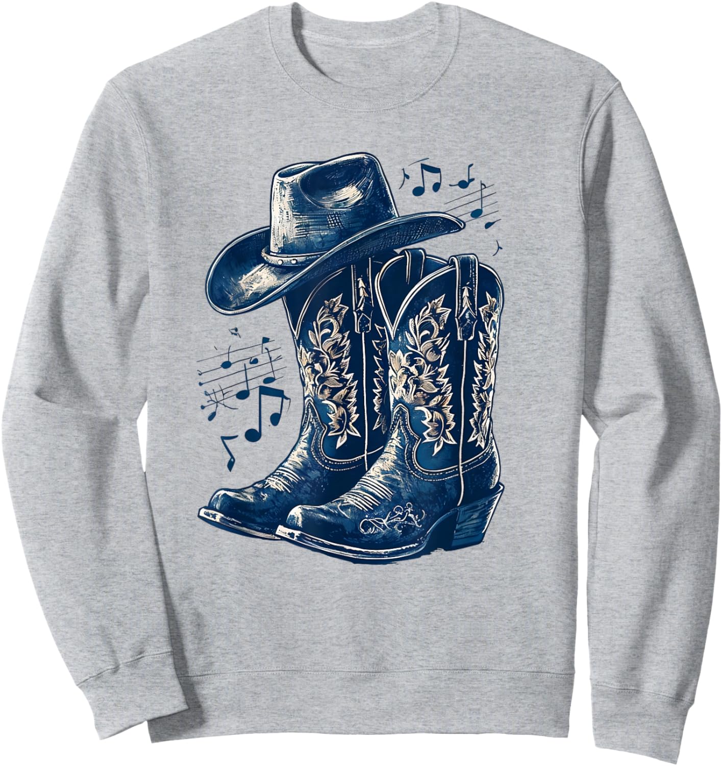 Cowgirl Boot Line Dance Nashville Country Music Concert Sweatshirt - Sweatshirt | Ash