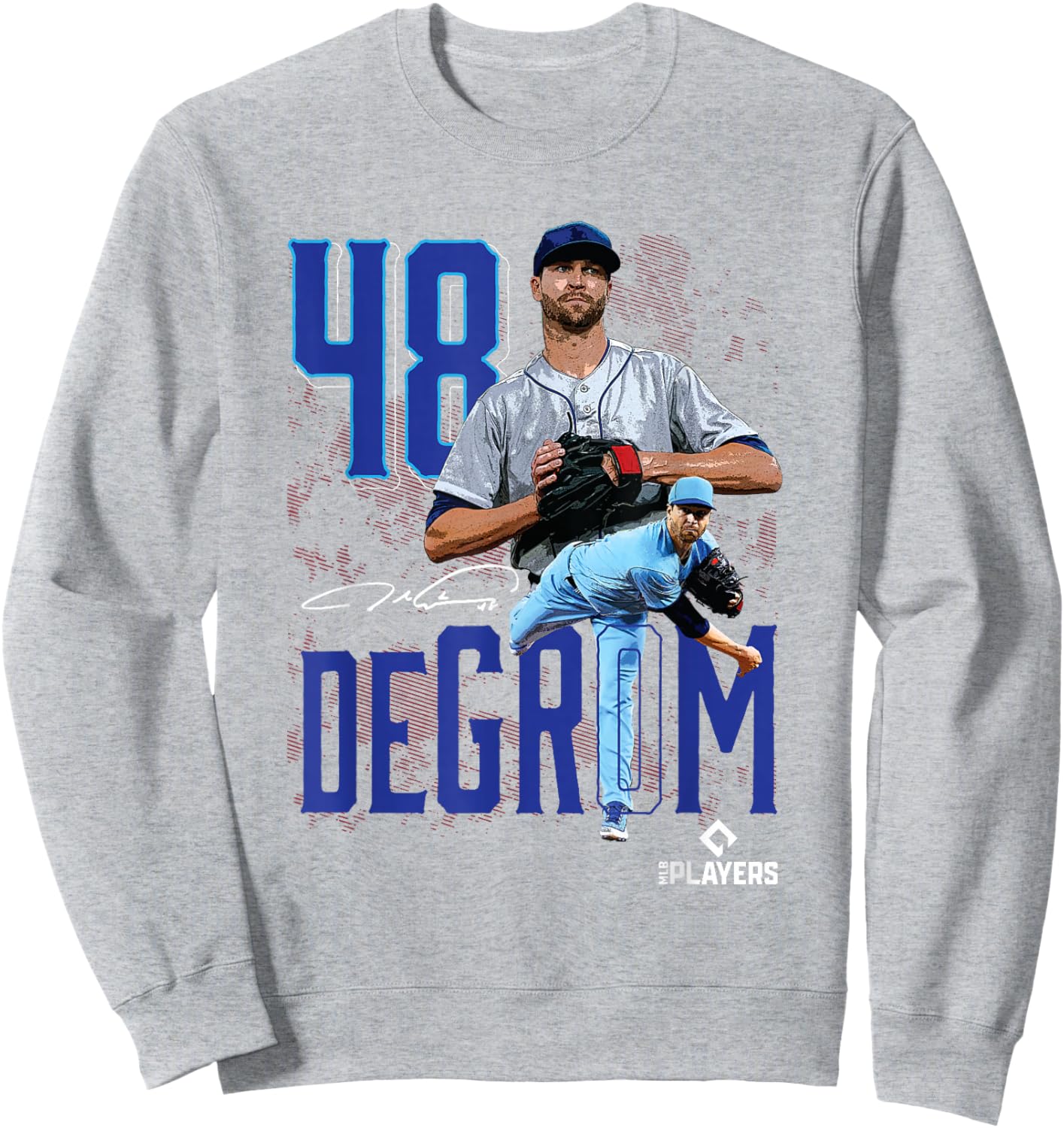 Jacob Degrom | Texas Baseball Players | MLBJDM3003 Sweatshirt - Sweatshirt | Ash