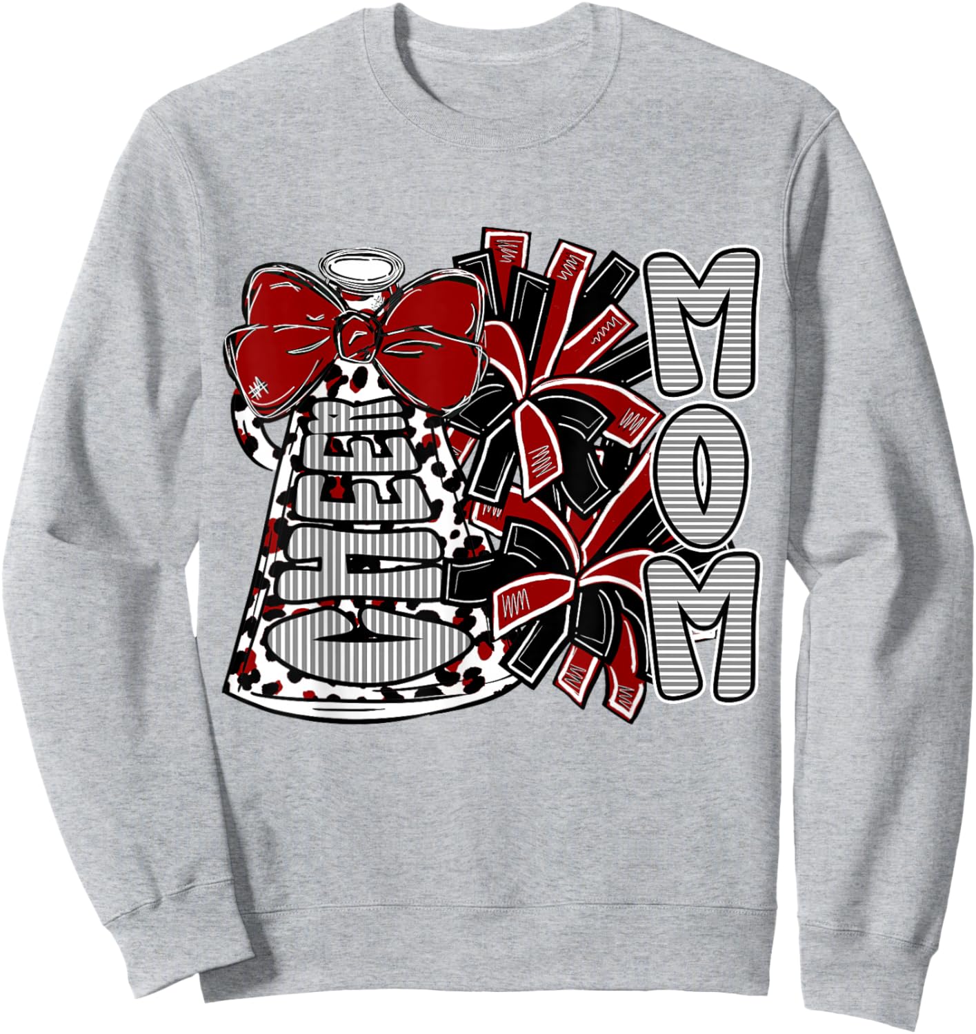 Cheer Mom Coquette Bow Football Season Game Day Cheerleading Sweatshirt - Sweatshirt | Ash