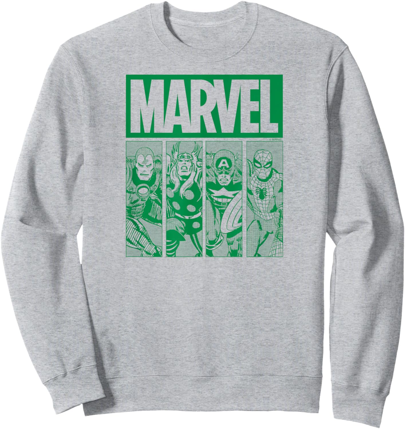 Marvel - Green Grid St. Patrick's Day Sweatshirt - Sweatshirt | Ash