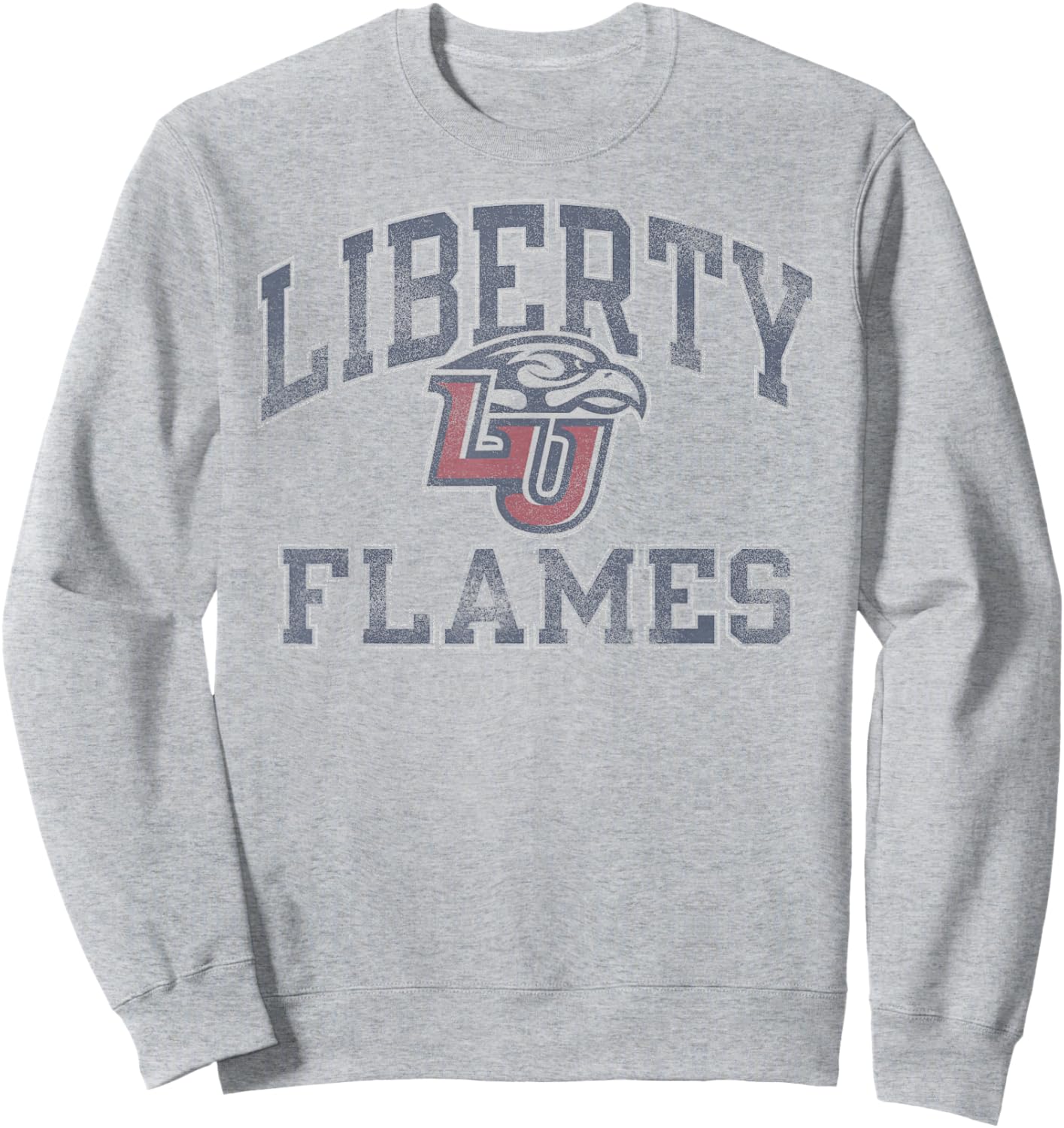 Liberty Flames Vintage Worn Gray Officially Licensed Sweatshirt - Sweatshirt | Ash