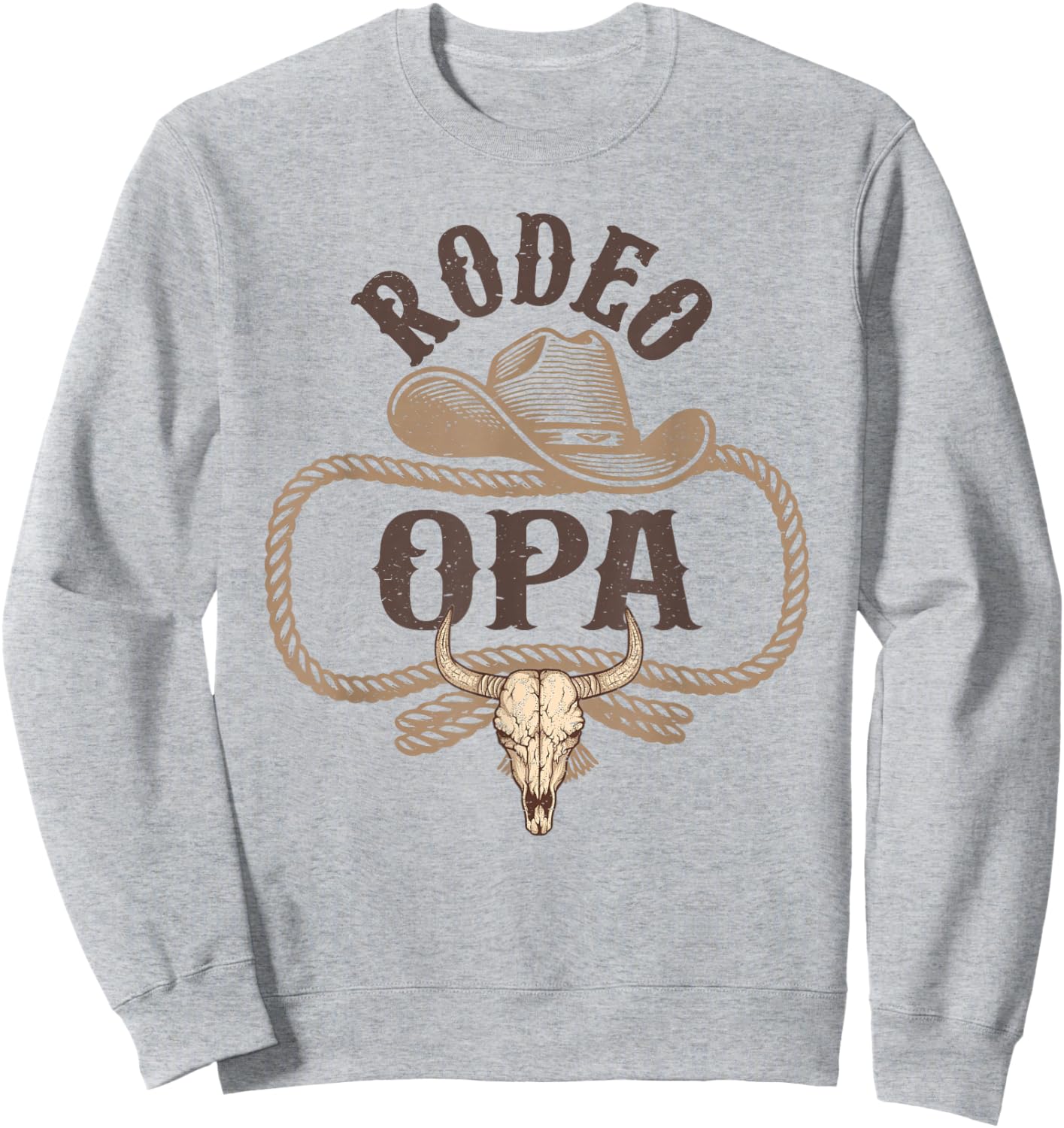 Rodeo Opa Cowboy Cowgirl Birthday Matching Family Sweatshirt - Sweatshirt | Ash