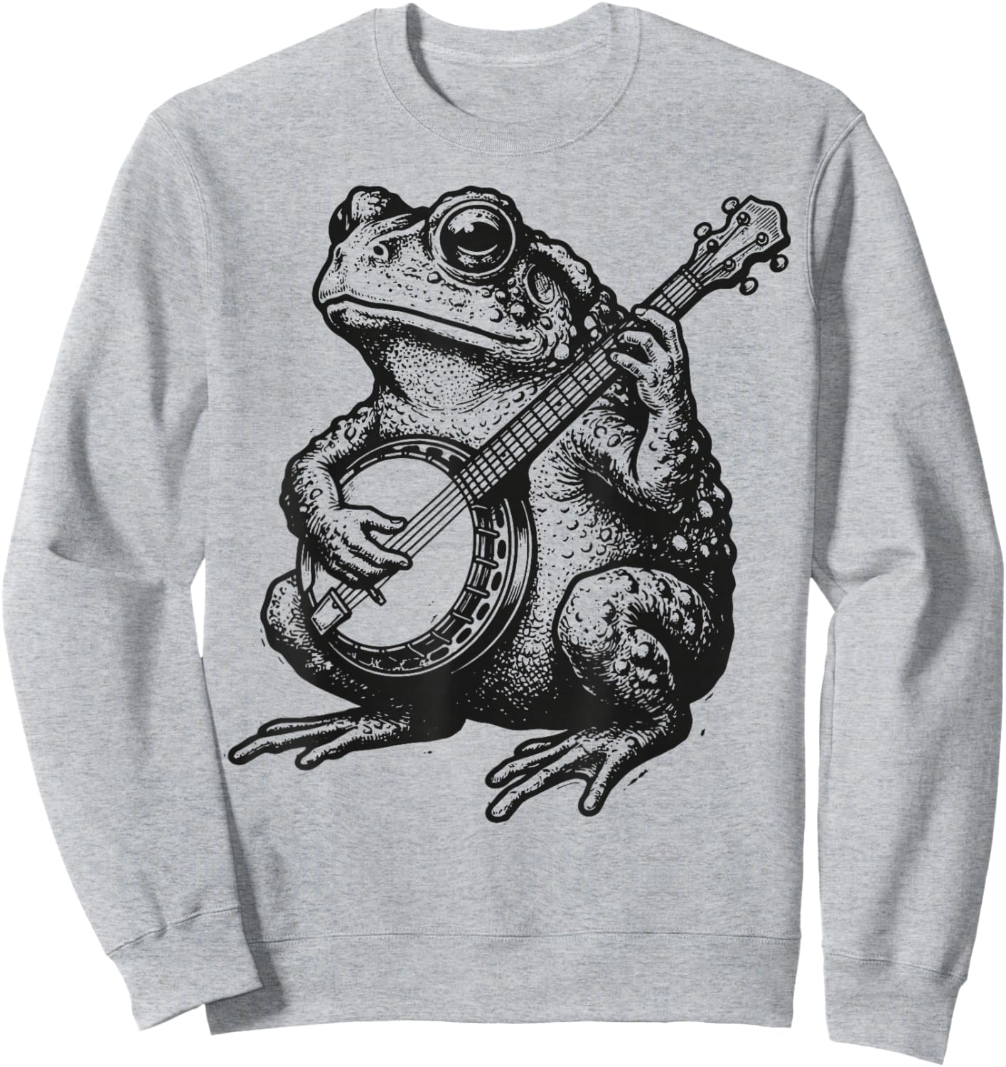 Frog Playing Banjo Sweatshirt - Sweatshirt | Ash