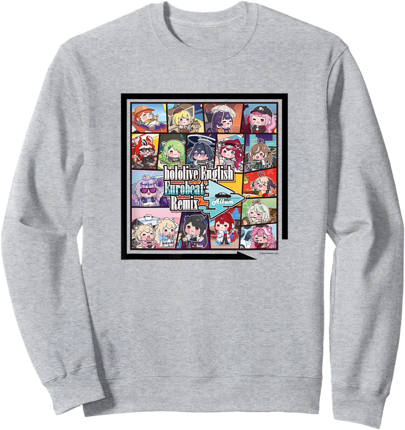 hololive English Eurobeat Remix Album Sweatshirt - Sweatshirt | Ash