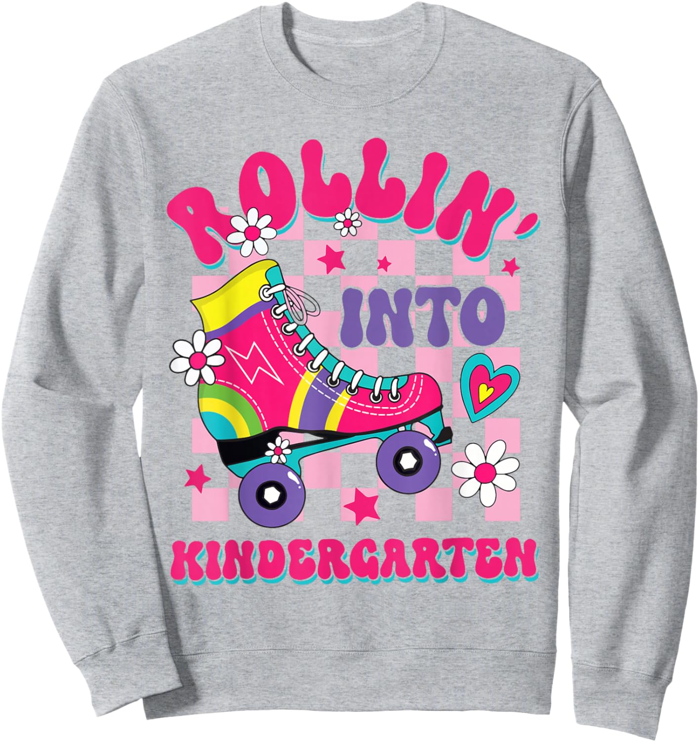 Rolling Into Kindergarten Girl Roller Skate Toddler Kids Sweatshirt - Sweatshirt | Ash
