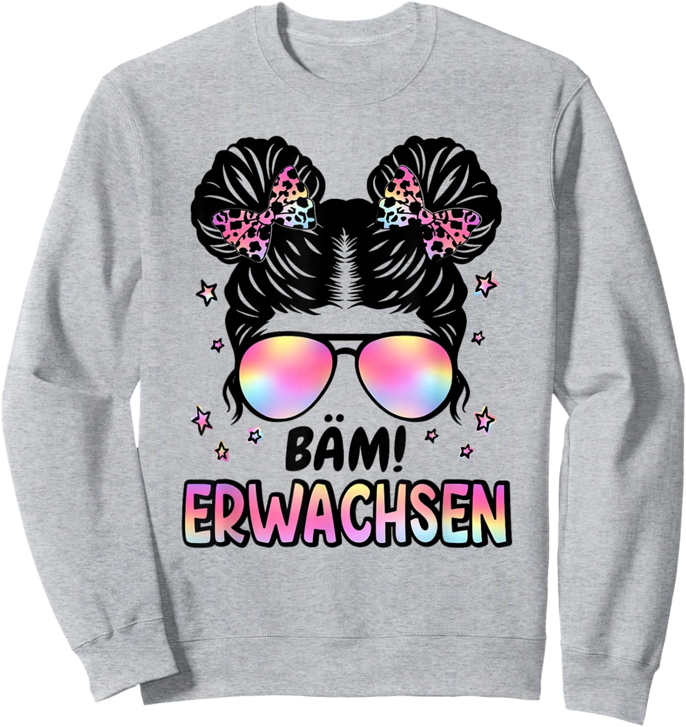 Bäm! Erwachsen Messy Bun Kommunion 2026 Jugendweihe 2026 Sweatshirt - Sweatshirt | Ash