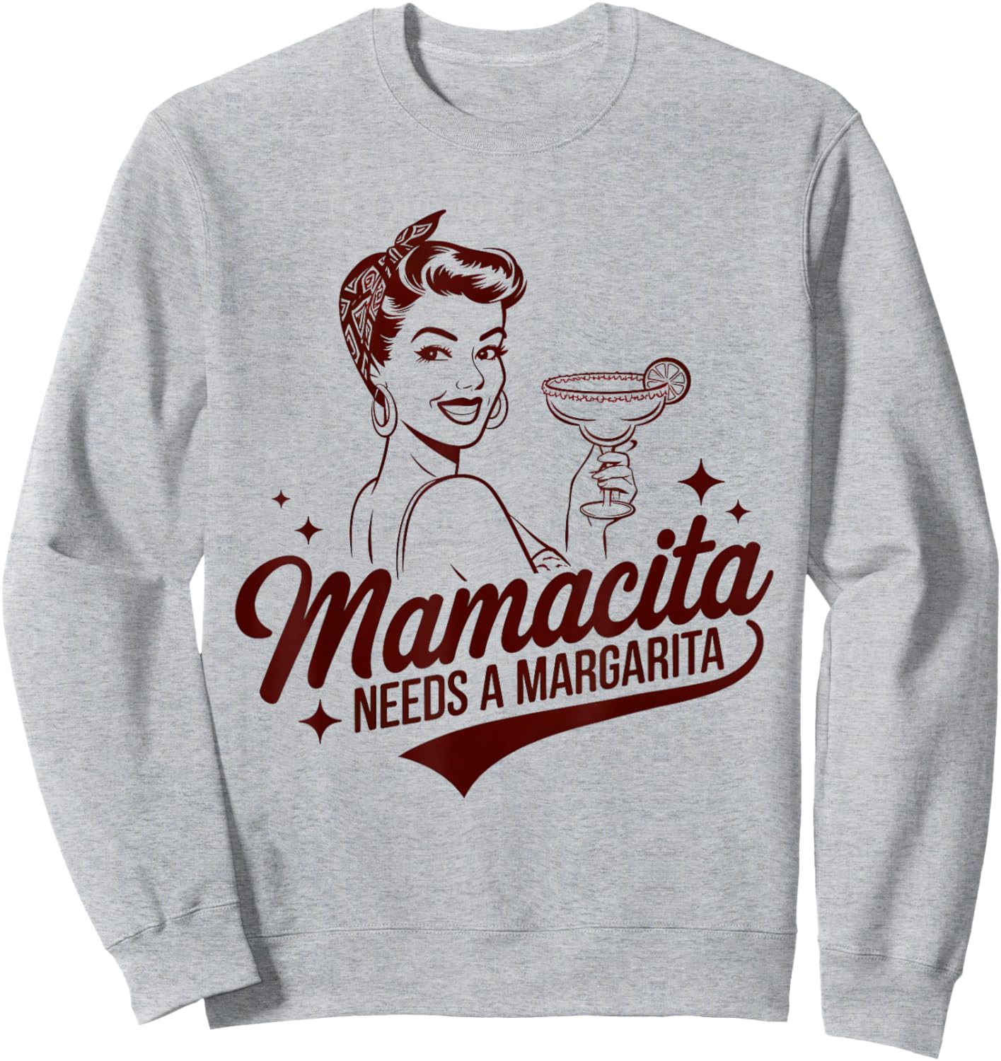 Mamacita Needs A Margarita Funny Drinking Quote Sweatshirt - Sweatshirt | Ash