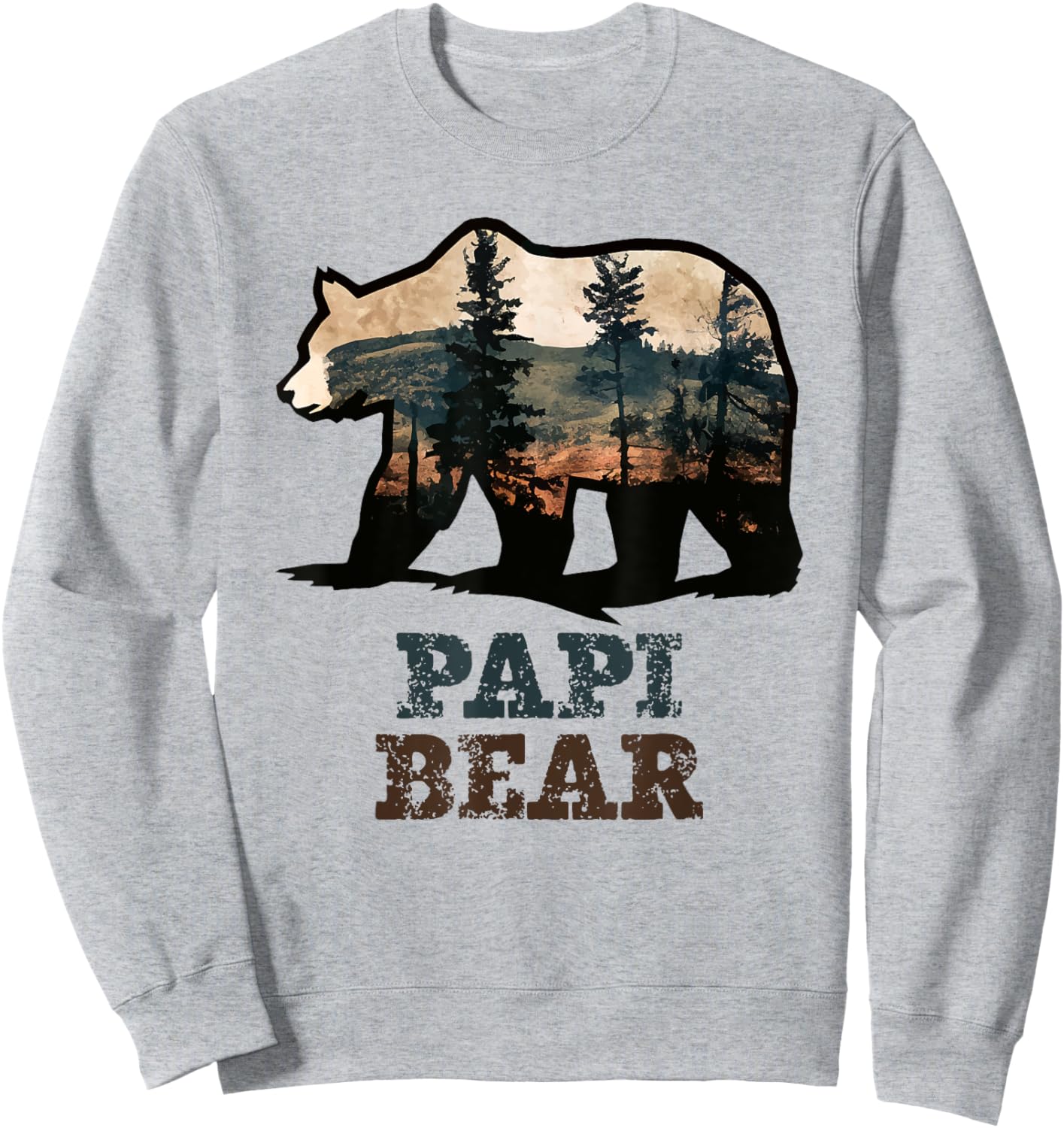 Papi Bear Vintage Retro Funny Sweatshirt - Sweatshirt | Ash