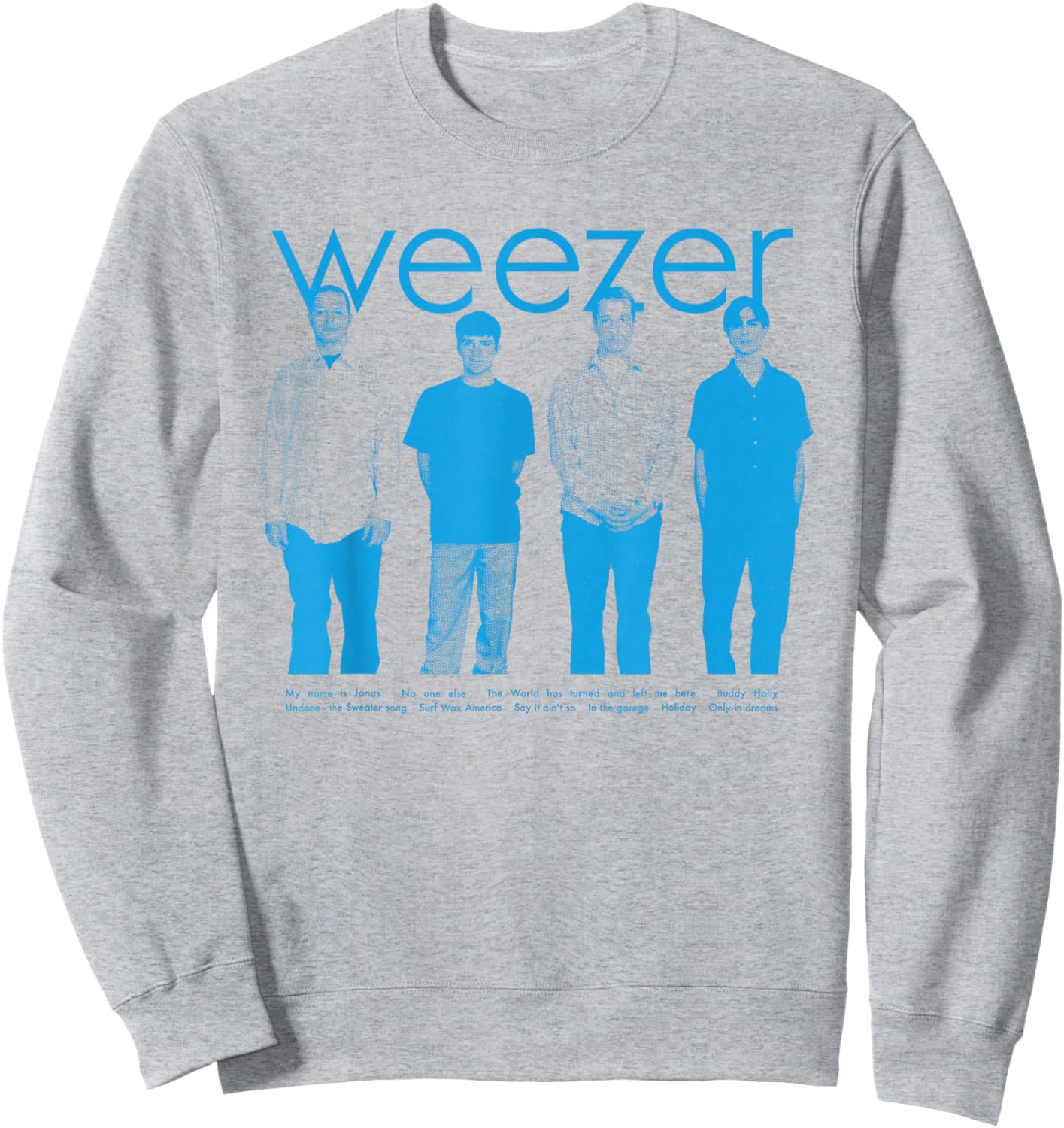 Weezer - Blue Album Anniversary Tracklist Sweatshirt - Sweatshirt | Ash