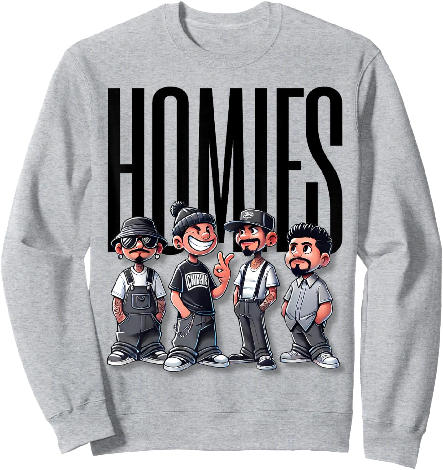 Cool Urban Cholo Vato Chicano Latino Mexican Pride Homies Sweatshirt - Sweatshirt | Ash