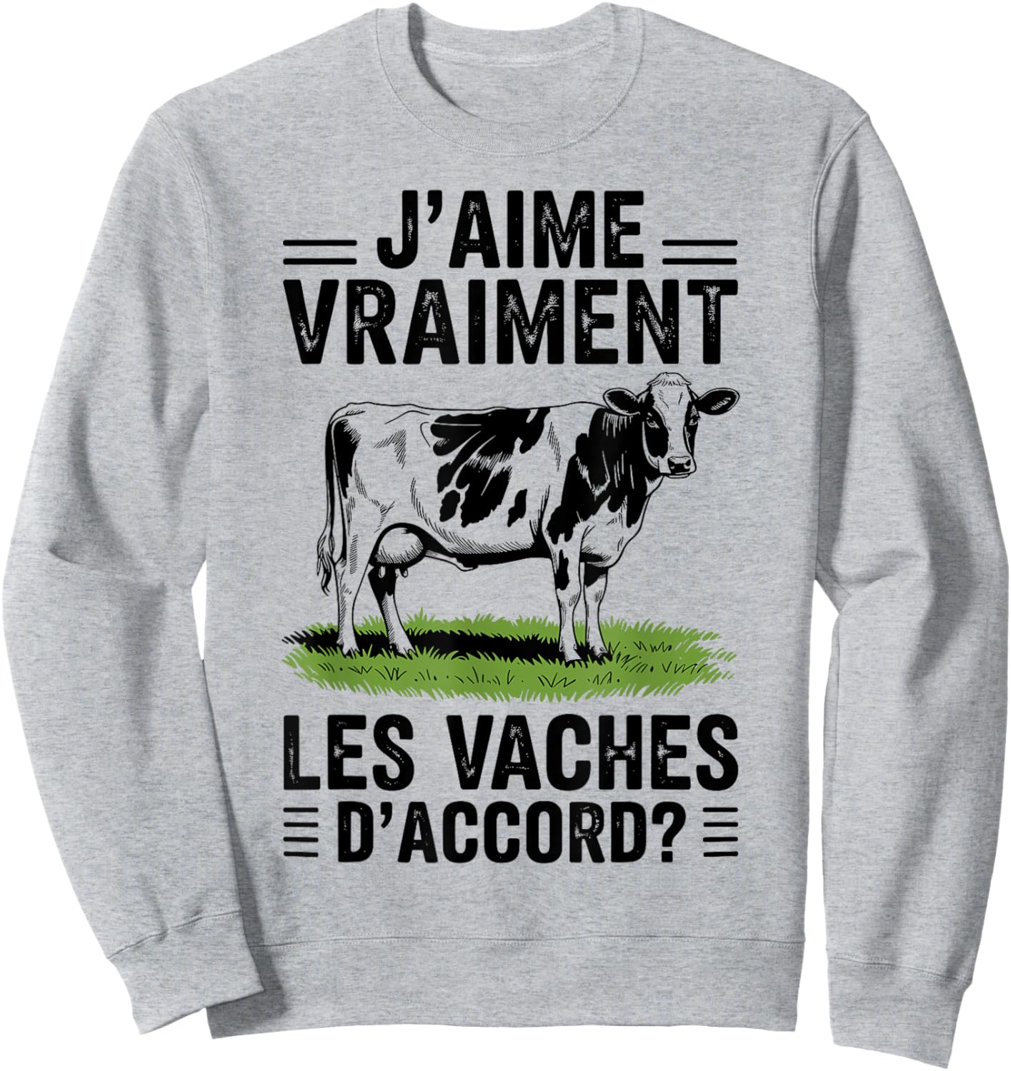 Cow Boy Girl Child "J'aime les Vaches " Motif " Je aime les Vaches Sweatshirt - Sweatshirt | Ash