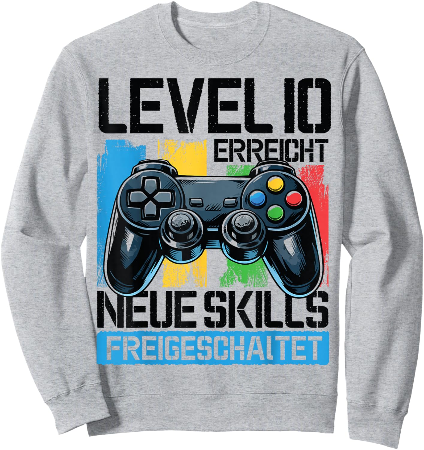 10. Geburtstag Jungen Video Gamer Level 10 Erreicht Kids Sweatshirt - Sweatshirt | Ash
