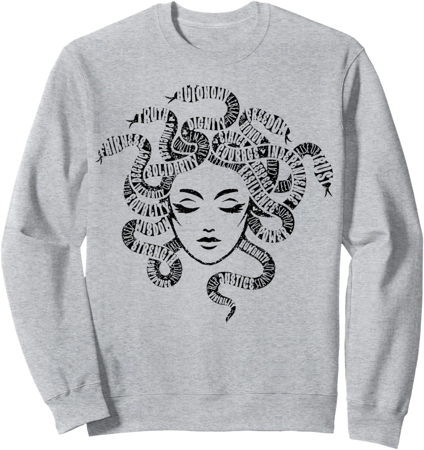 Medusa Mythological Snake Hair Goddess Feminist Political Sweatshirt - Sweatshirt | Ash