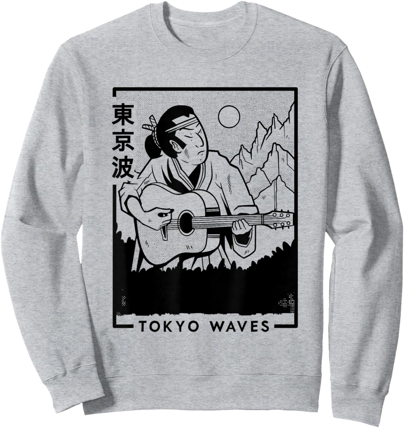 Samouraï Jouant de la Guitare - Futurisme Japonais - Art Japonais Sweatshirt - Sweatshirt | Ash