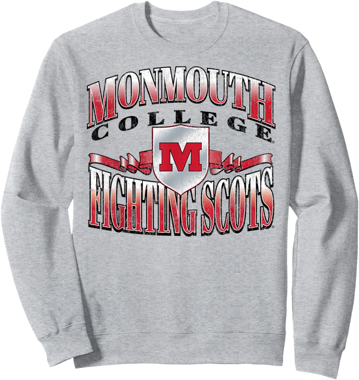 Monmouth College Fighting Scots Retro Class Heather Gray Sweatshirt - Sweatshirt | Ash