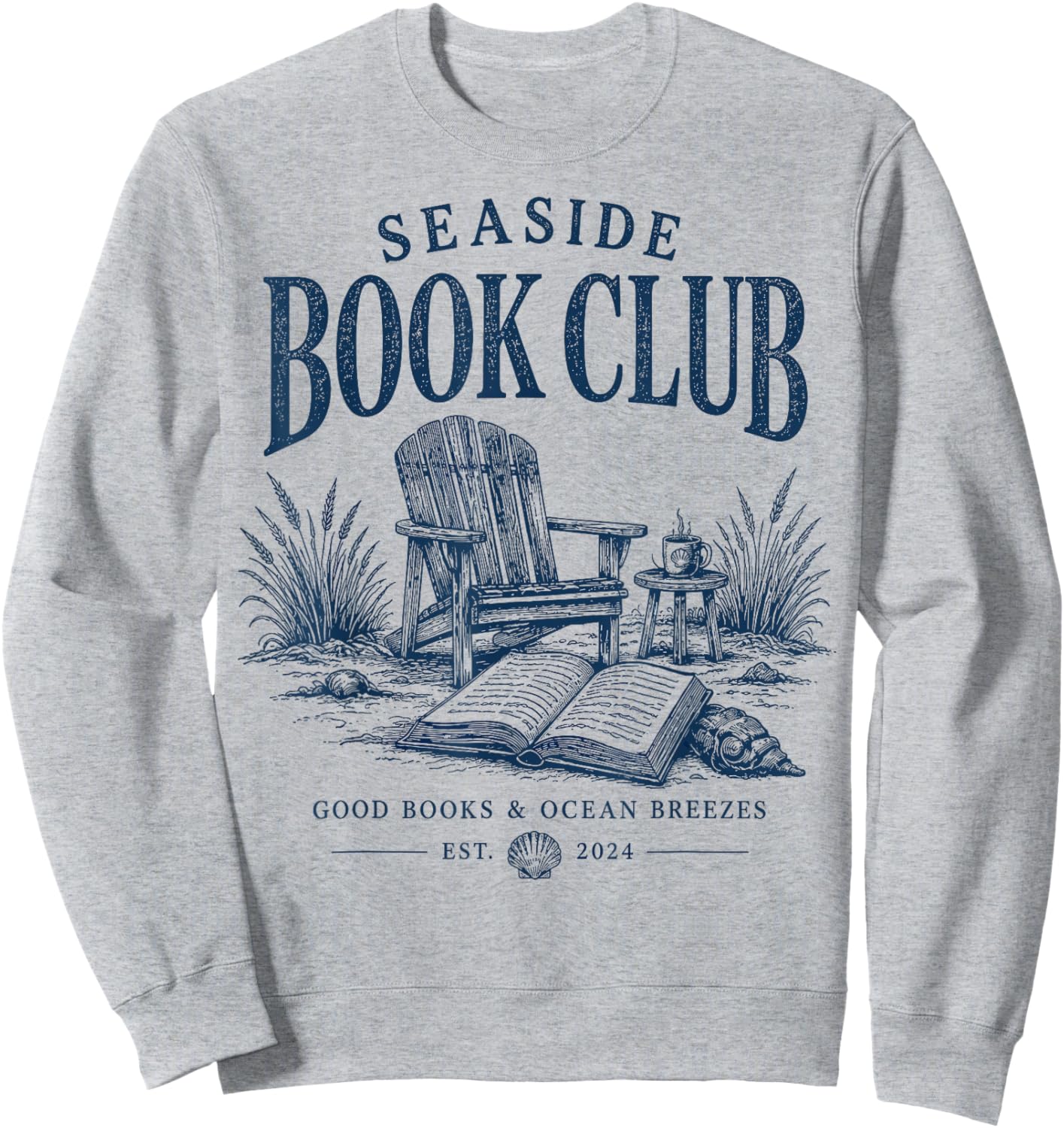 Seaside Book Club Vintage Beach Reader Sweatshirt - Sweatshirt | Ash