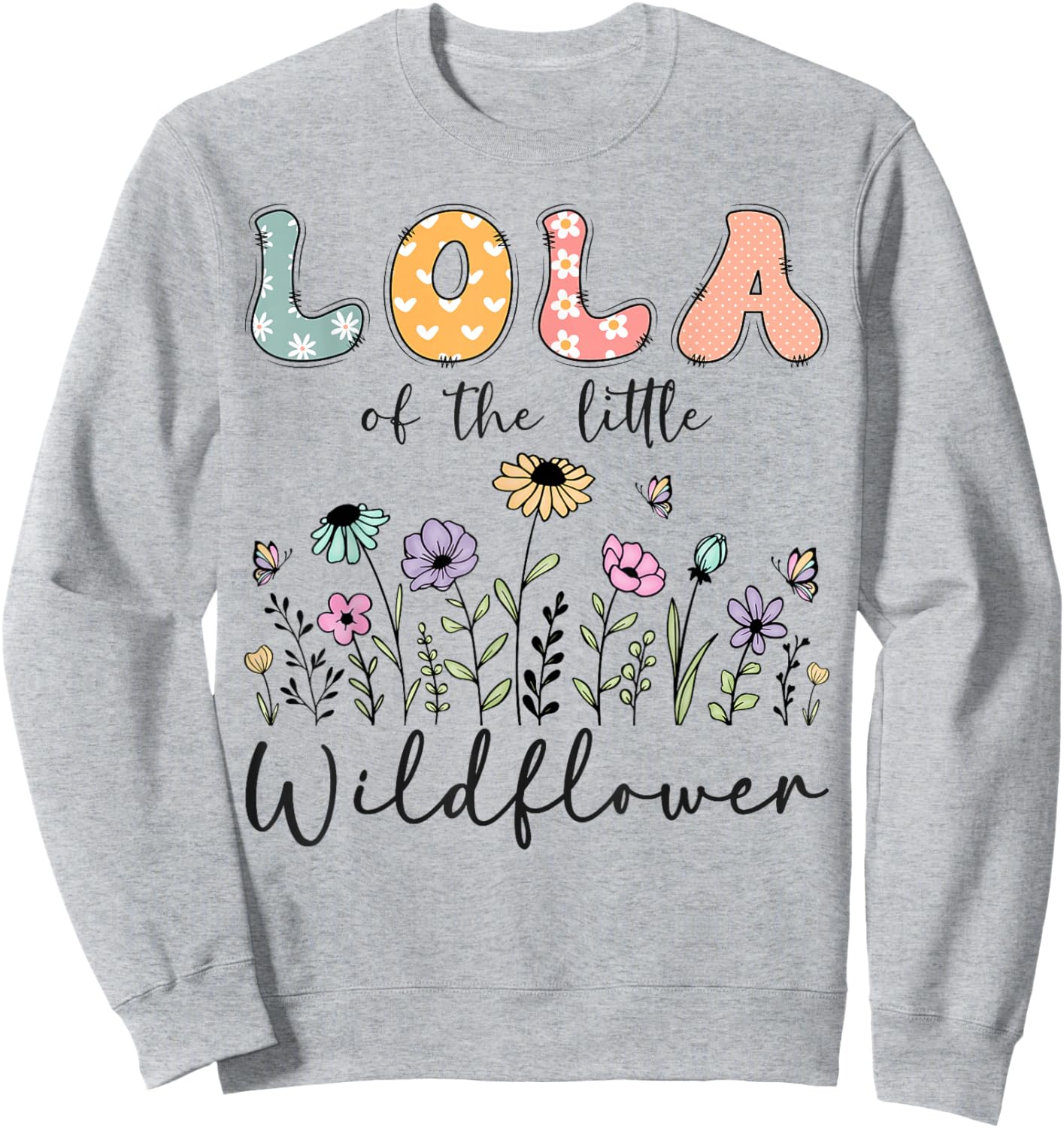 Lola of The Little Wildflower Birthday Girl Matching Sweatshirt - Sweatshirt | Ash