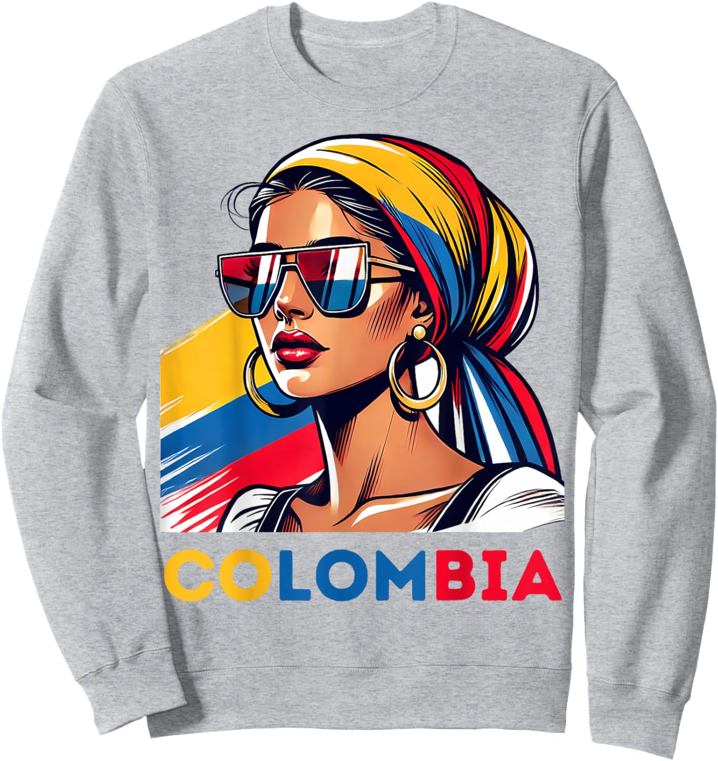 Colombians Souvenirs Products Woman Flag Roots Colombia Sweatshirt - Sweatshirt | Ash