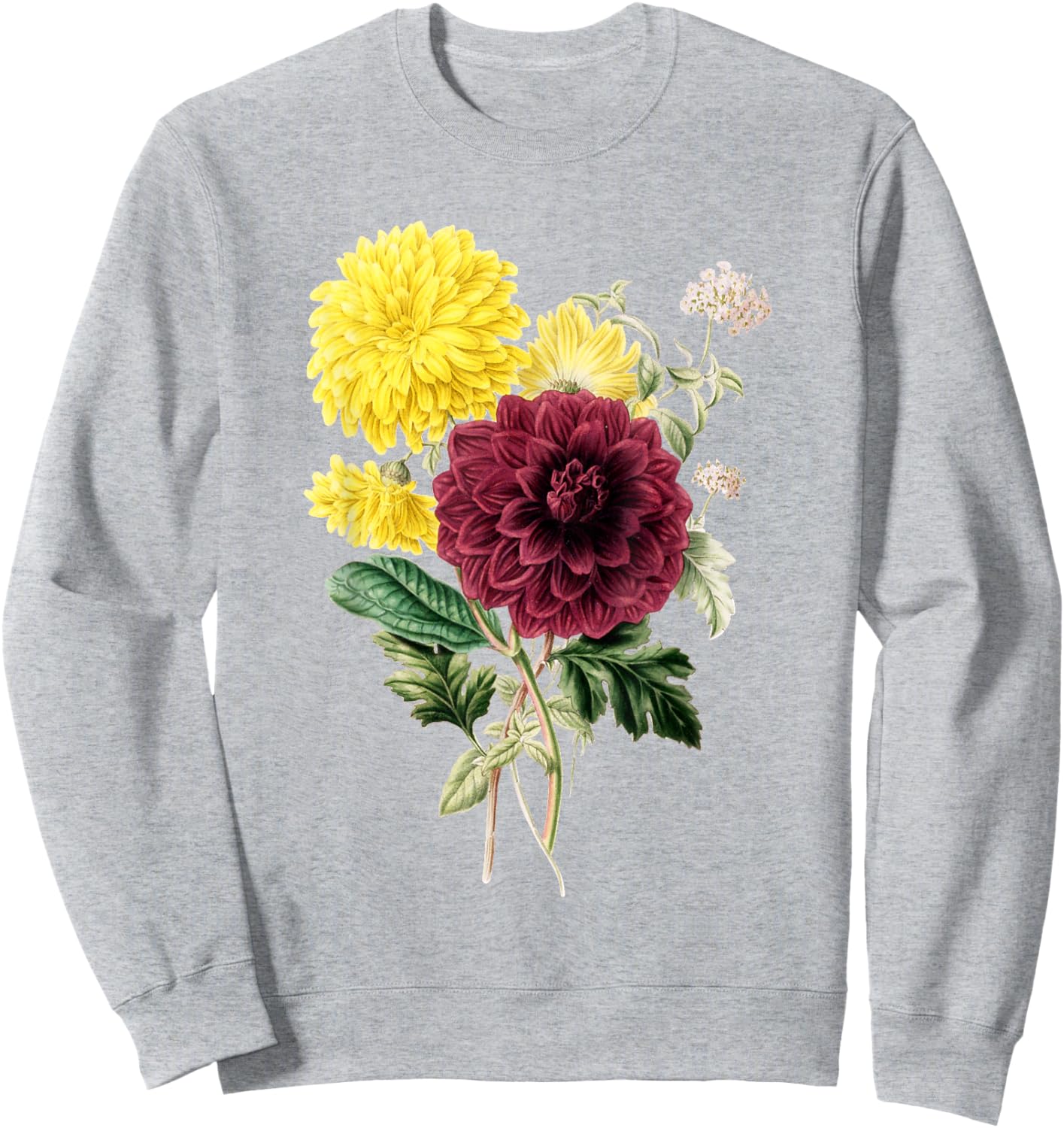 Chrysanthemum botanical flower chrysanths Lucky optimism Sweatshirt - Sweatshirt | Ash