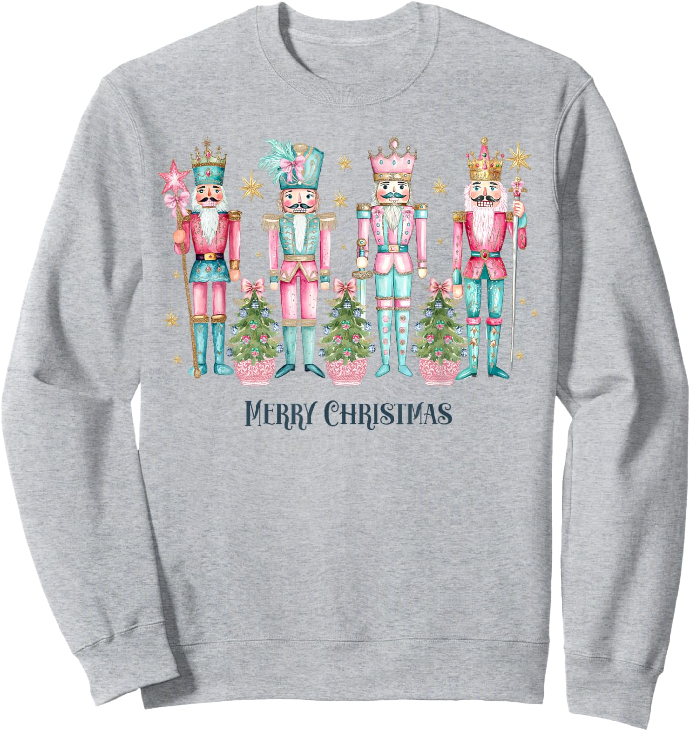 Nutcracker Christmas Pink Teal Coquette Y2K Ballet Sweatshirt - Sweatshirt | Ash