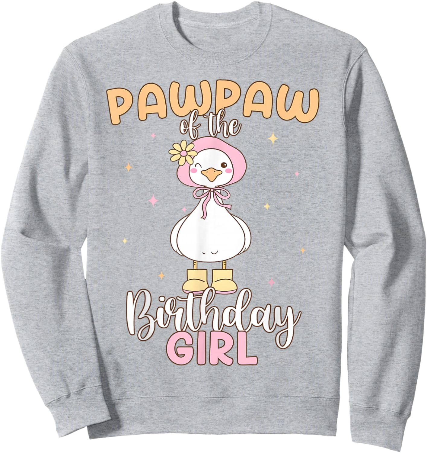 Pawpaw of The Birthday Girl Kids Family Matching Party Sweatshirt - Sweatshirt | Ash