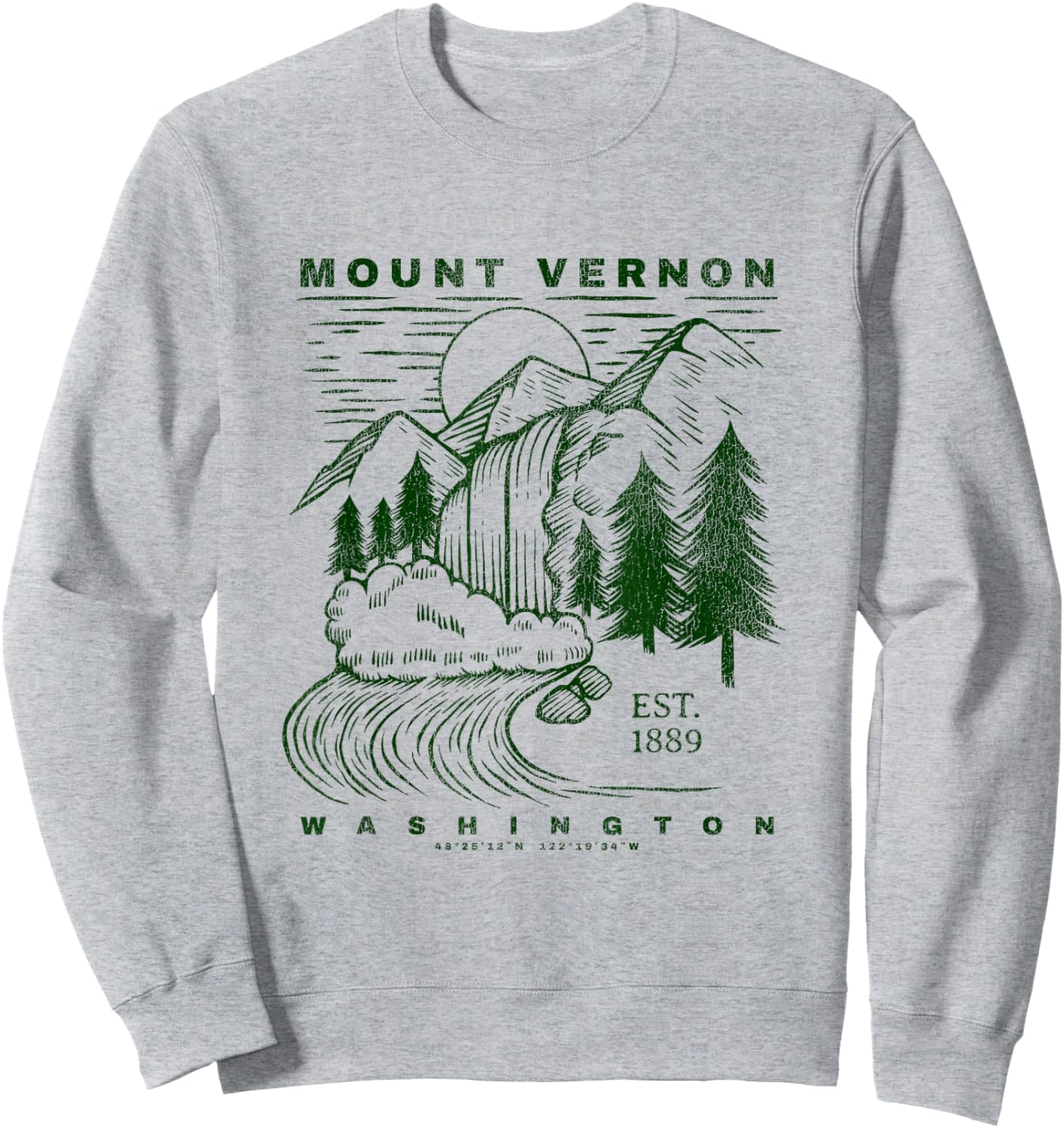 Mount Vernon Washington Travel Souvenir Rustic Mount Vernon Sweatshirt - Sweatshirt | Ash