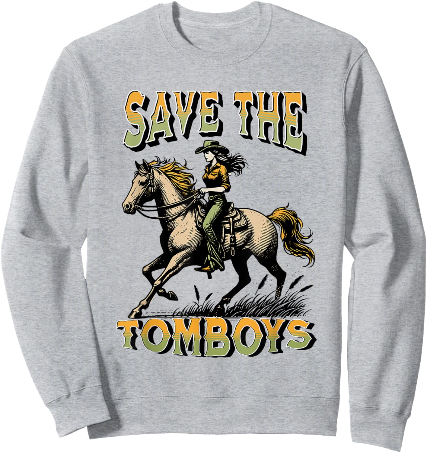 Save The Tomboys Sweatshirt - Sweatshirt | Ash