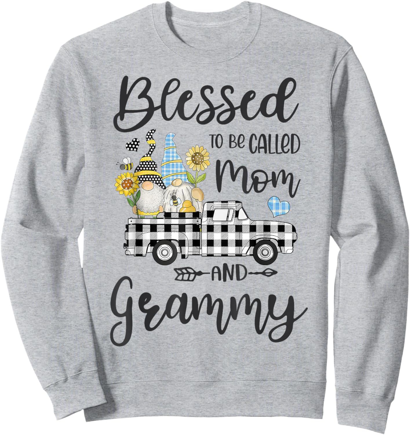 Gnomes Blessed To Be Called Mom And Grammy Mother's Day Sweatshirt - Sweatshirt | Ash