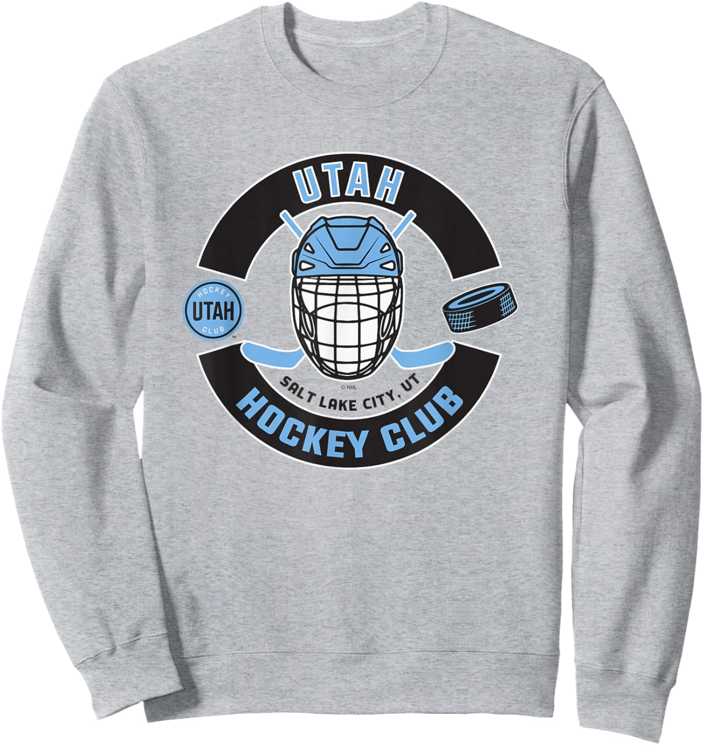 Utah Hockey Club Mask Gray Officially Licensed Sweatshirt - Sweatshirt | Ash