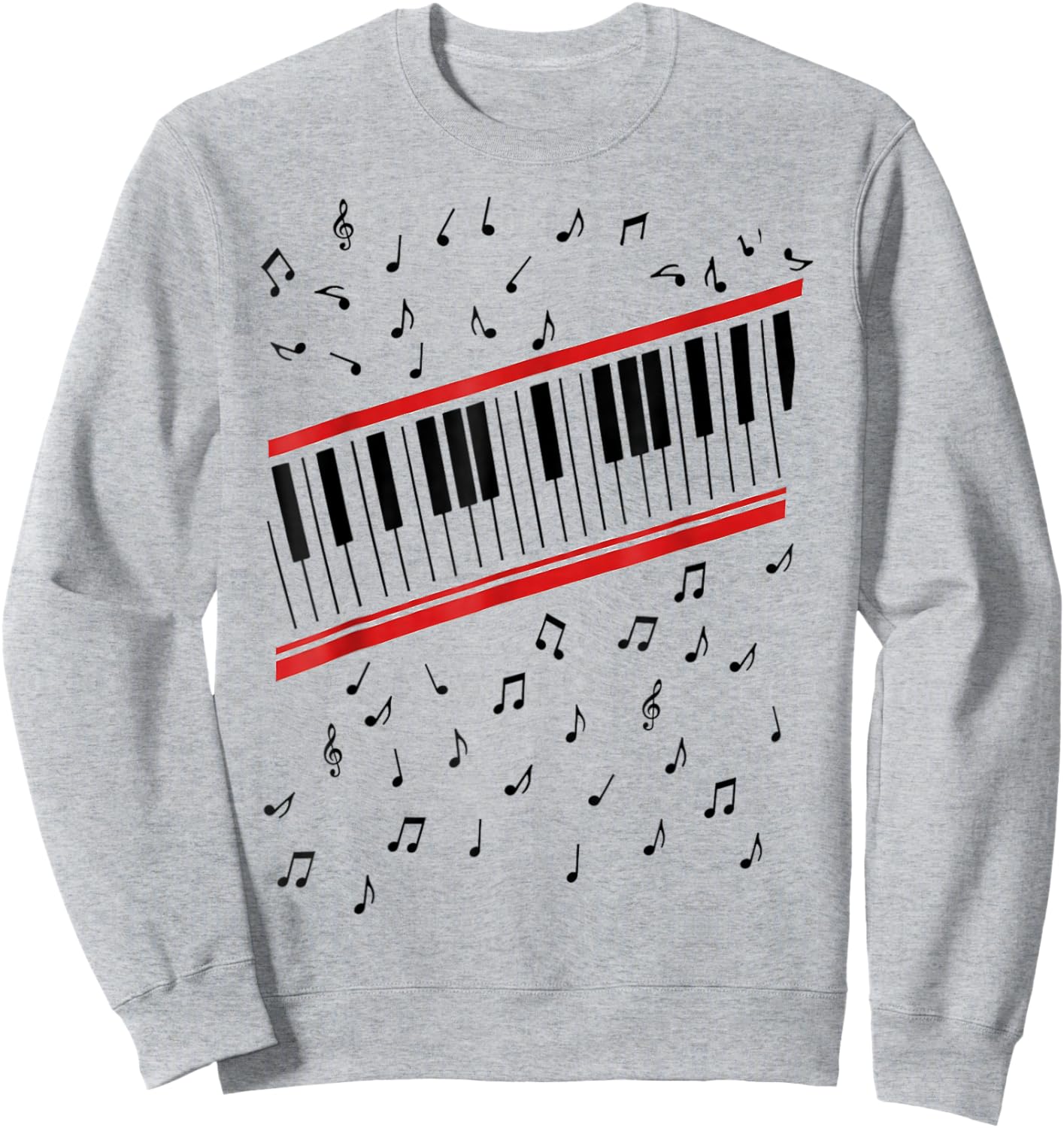 Retro Piano Keyboard Music Notes 80s Vibe Sweatshirt - Sweatshirt | Ash