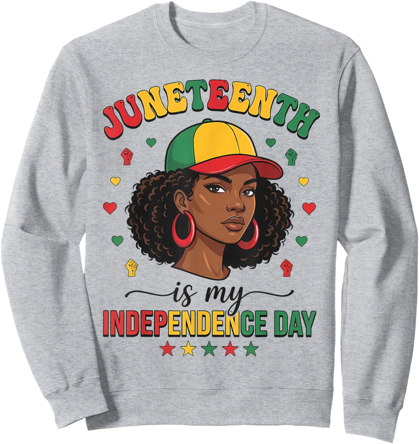 Juneteenth 1865 Freedom Day Black Women Girl African Afro Sweatshirt - Sweatshirt | Ash