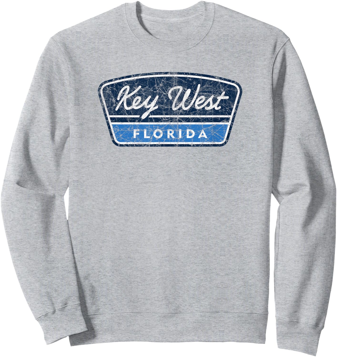 Vintage Key West Florida Souvenir Retro Throwback Script Sweatshirt - Sweatshirt | Ash