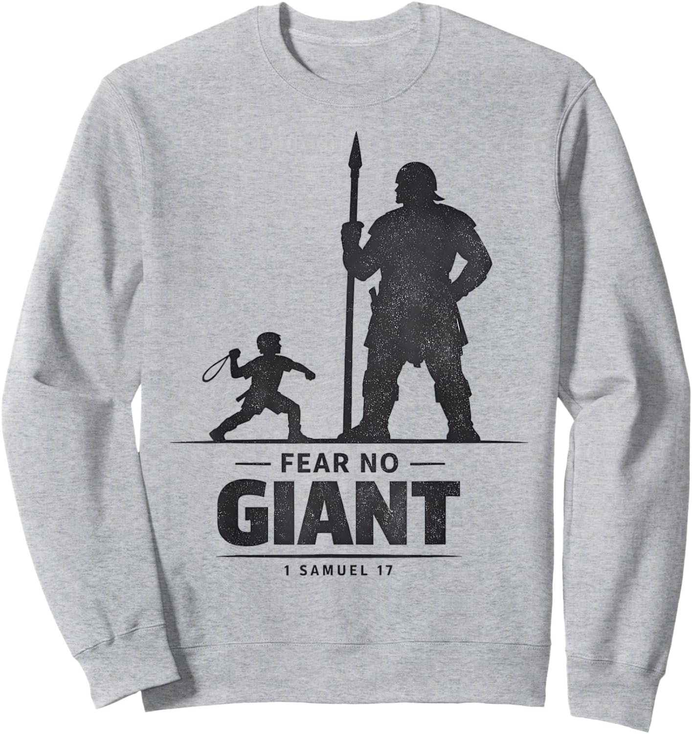 Fear No Giant David and Goliath Stones Christian Streetwear Sweatshirt - Sweatshirt | Ash