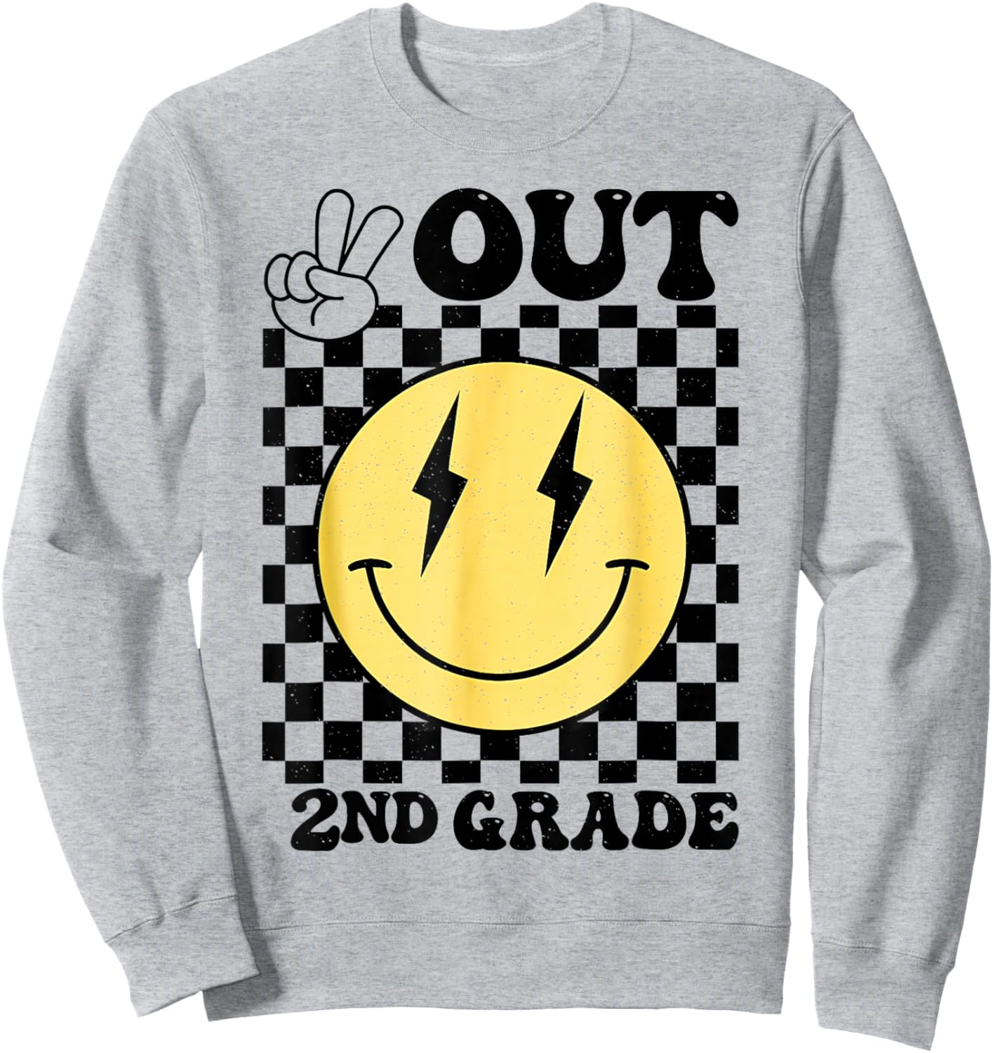Peace Out 2nd Grade Last Day of School 5th Grade Graduation Sweatshirt - Sweatshirt | Ash