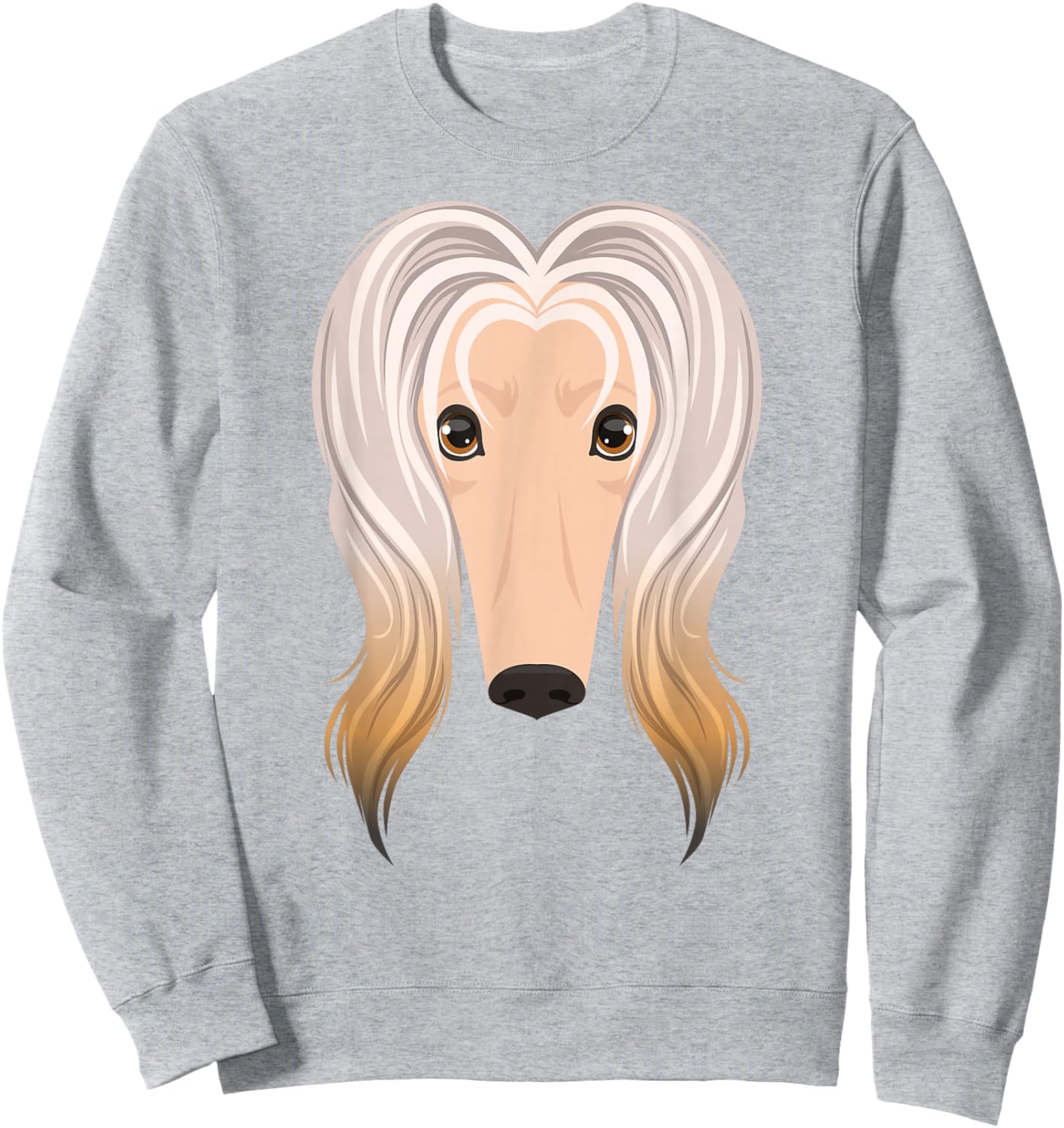 Afghan Hound Dog Face Funny Halloween Costume Sweatshirt - Sweatshirt | Ash