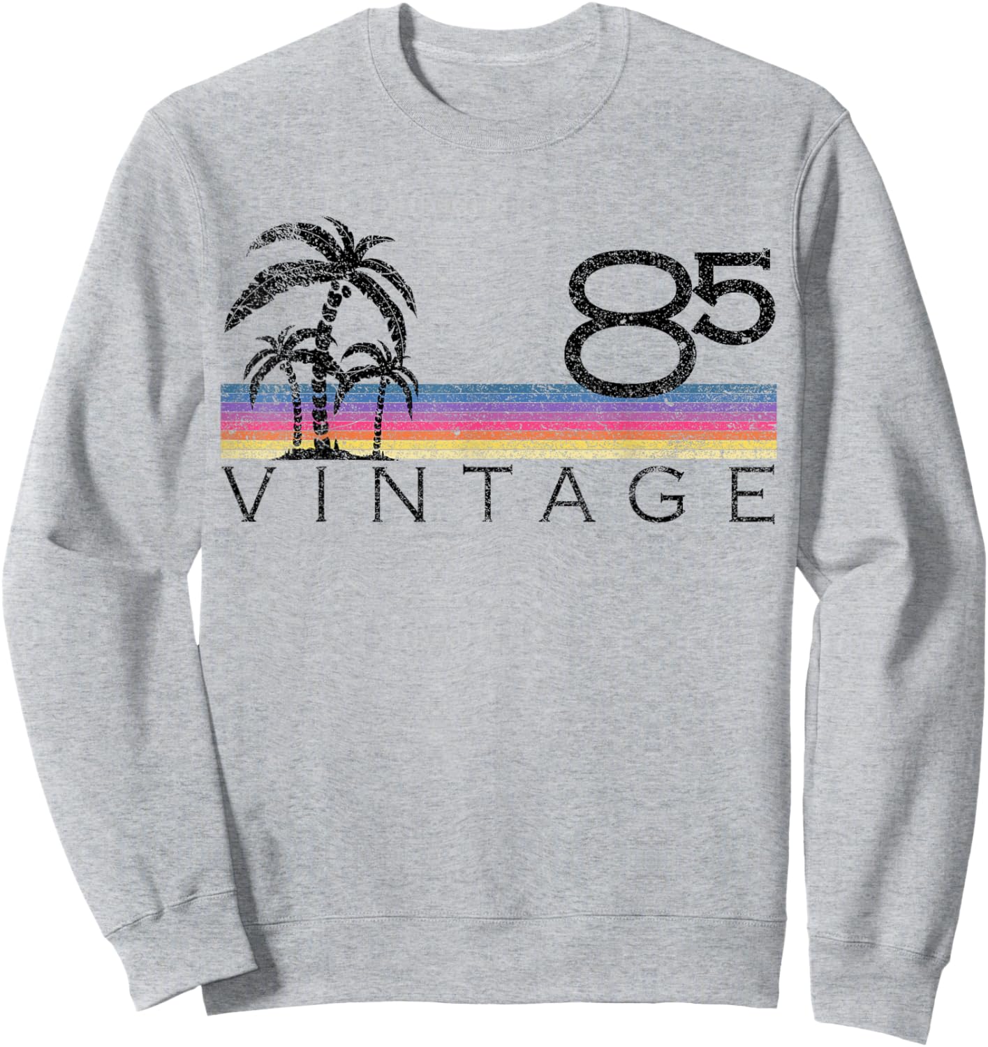 Vintage Surfing 1985 Pacific Ocean Sunset 40th Birthday Gift Sweatshirt - Sweatshirt | Ash
